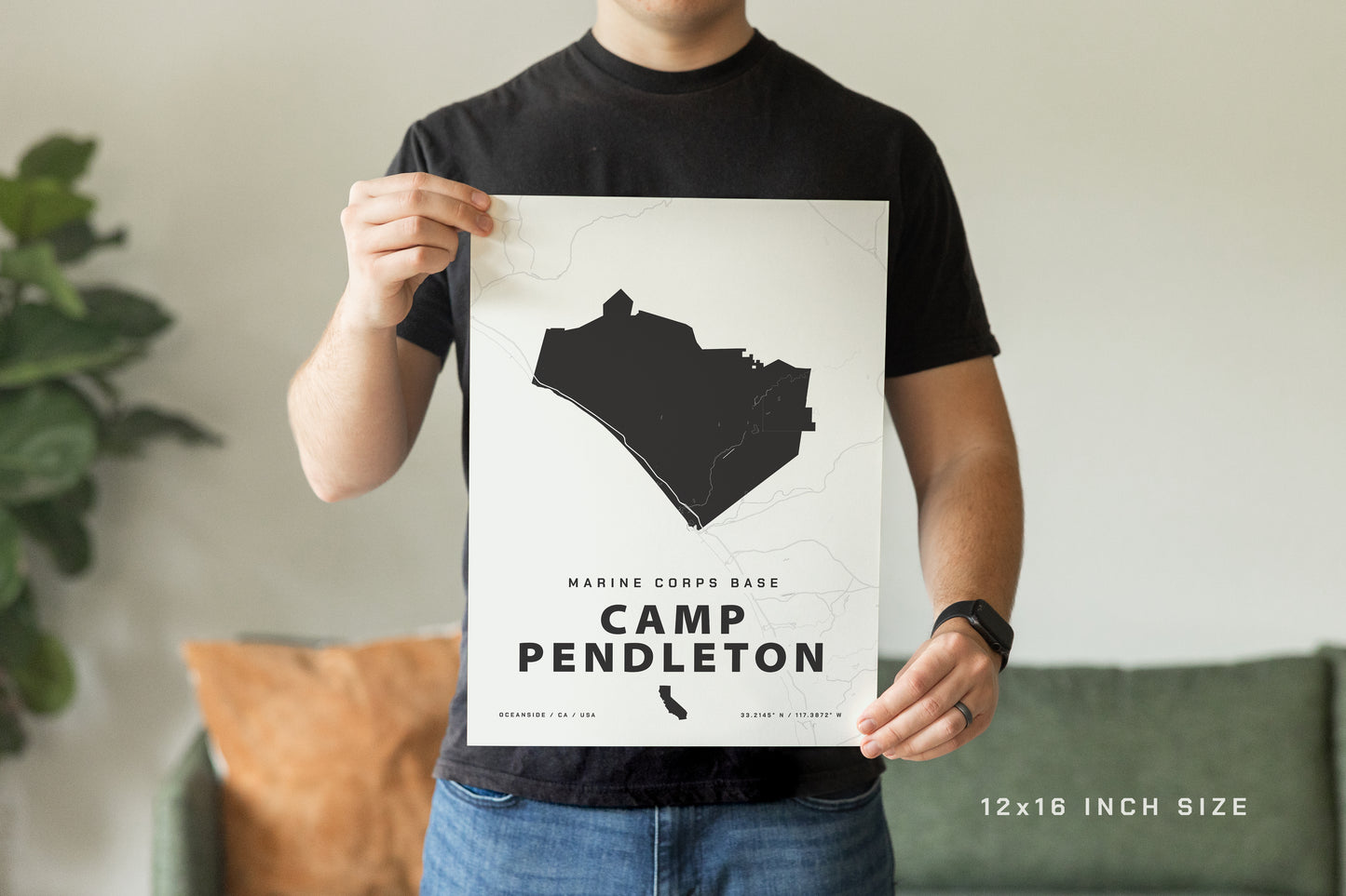 Marine Corps Base Camp Pendleton map print