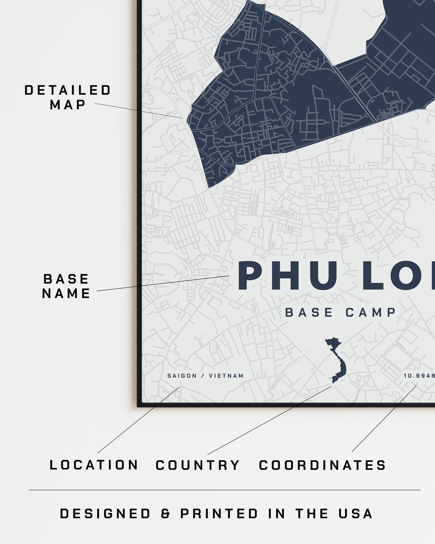 Phu Loi Base Camp Map Print