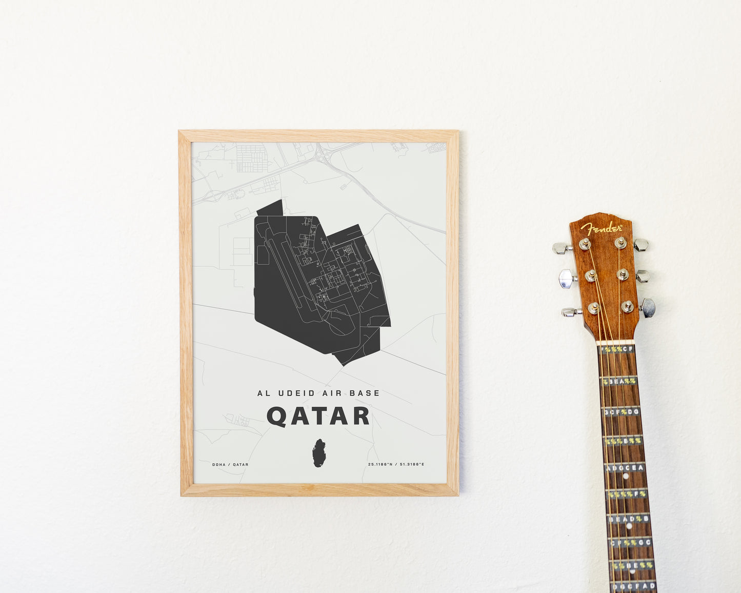 Al Udeid Air Base Qatar Map Print