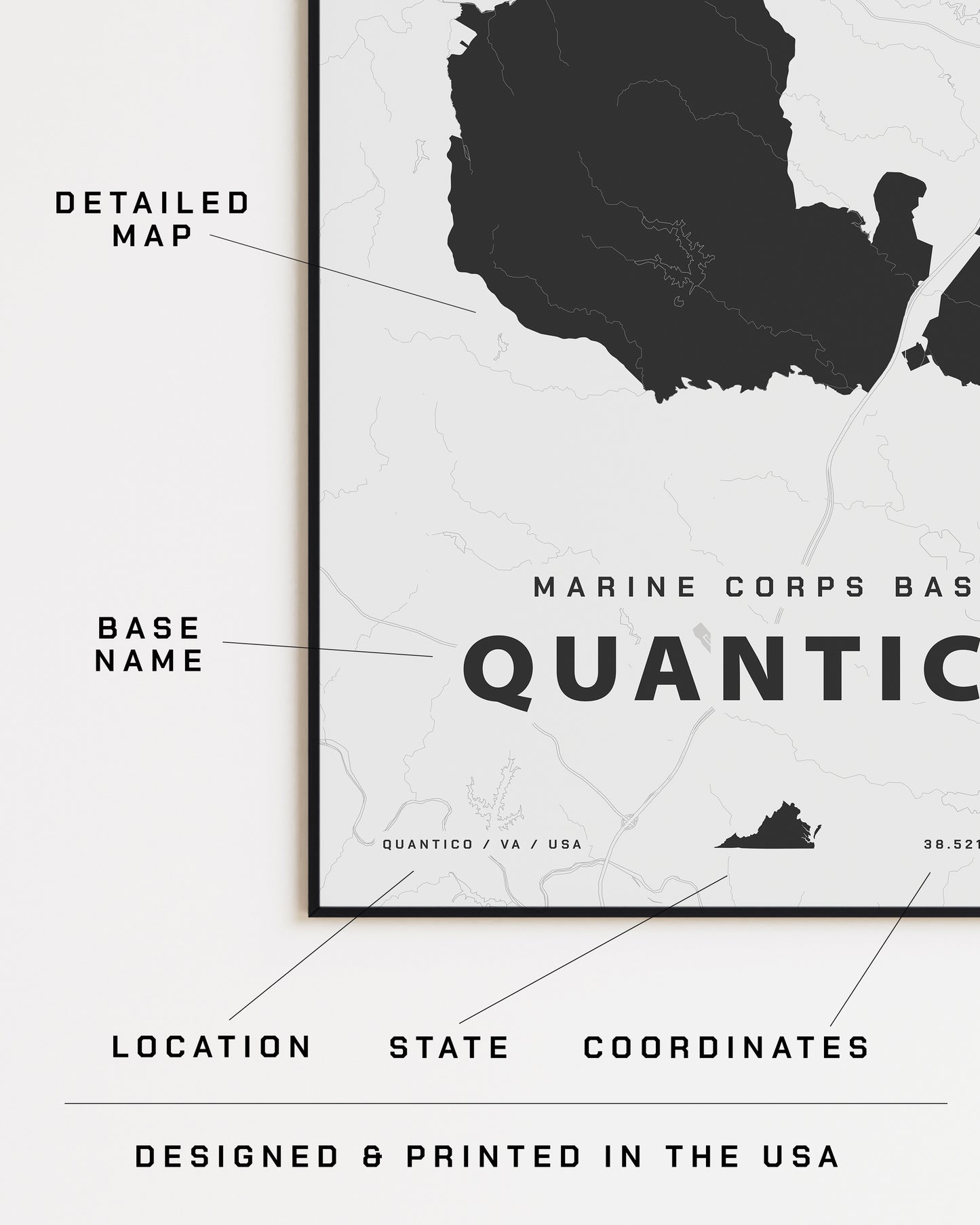 Marine Corps Base Quantico Map Print