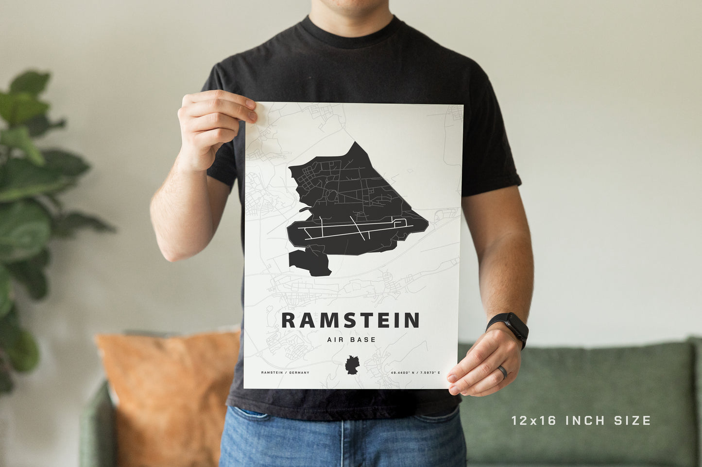 Ramstein Air Base Map Print