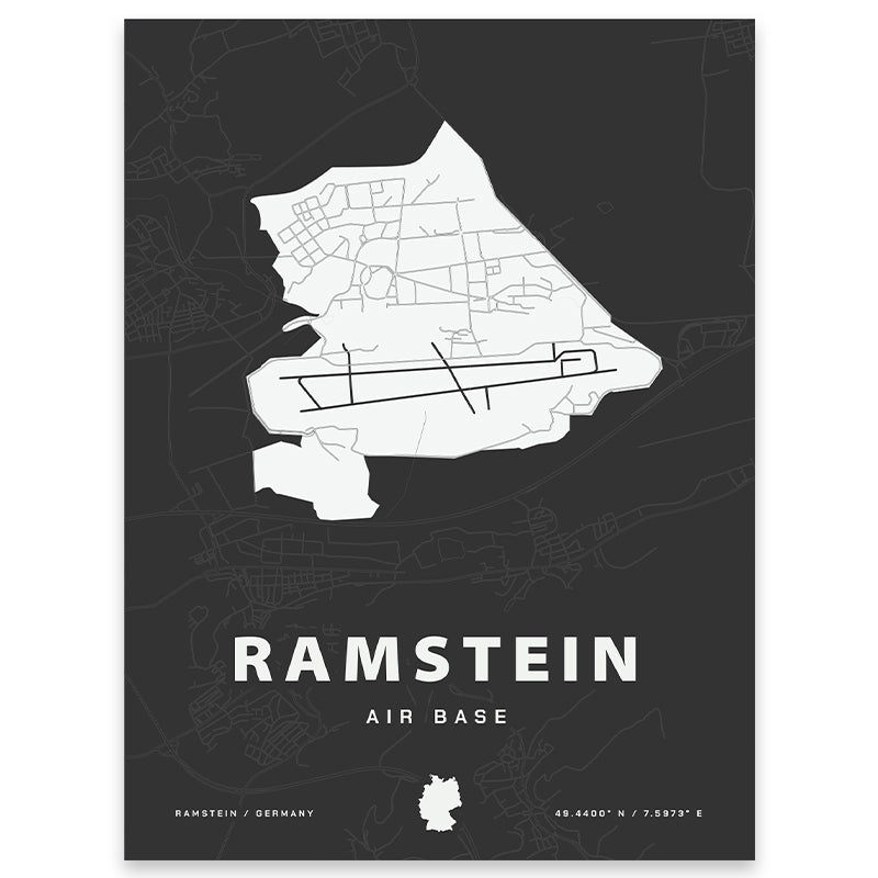 Ramstein Air Base Map Print