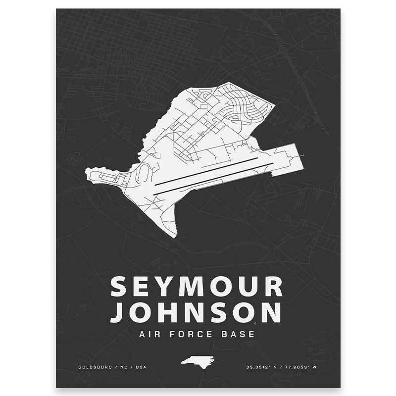 Seymour Johnson Air Force Base Map Print