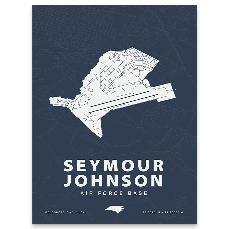 Seymour Johnson Air Force Base Map Print