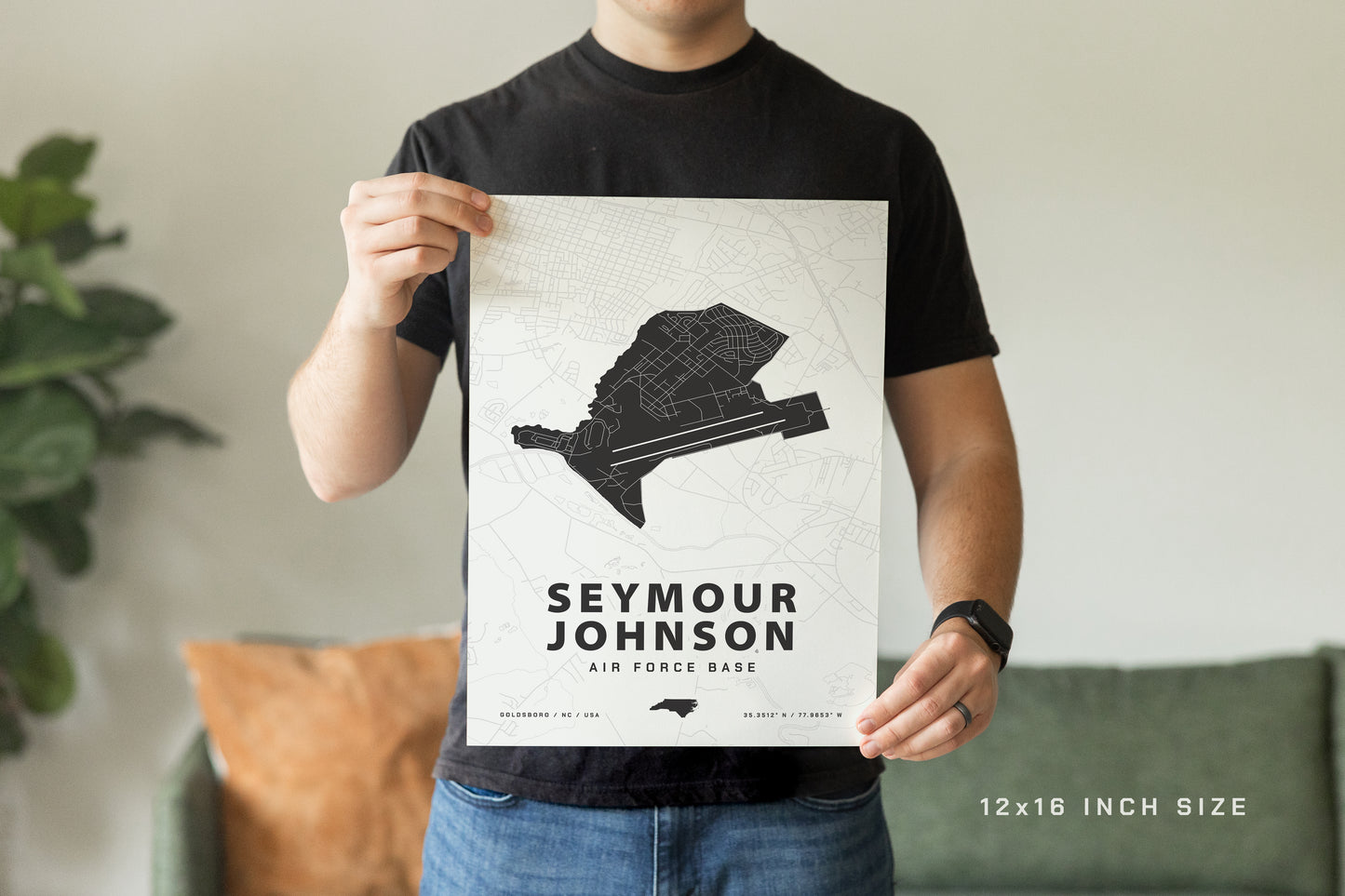Seymour Johnson Air Force Base Map Print