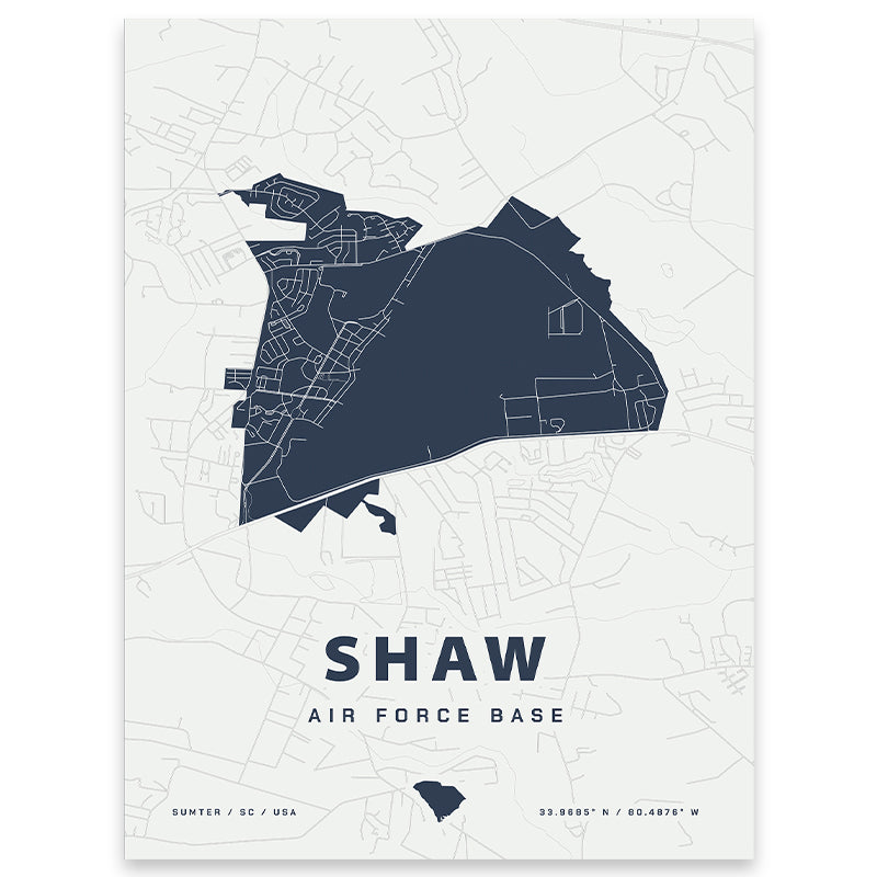 Shaw Air Force Base Map Print