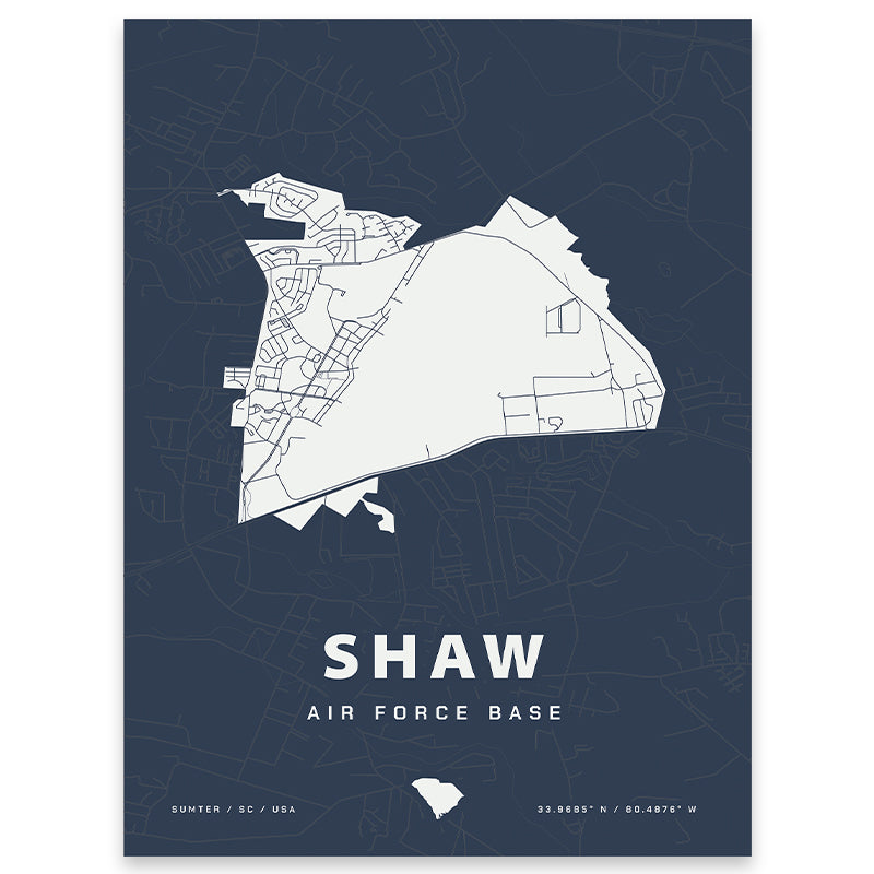 Shaw Air Force Base Map Print