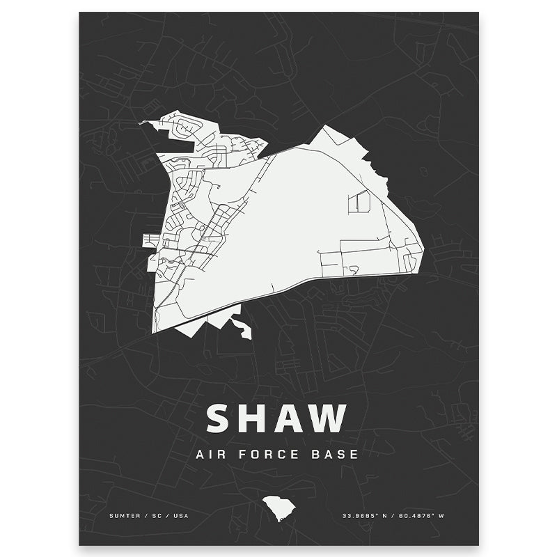 Shaw Air Force Base Map Print