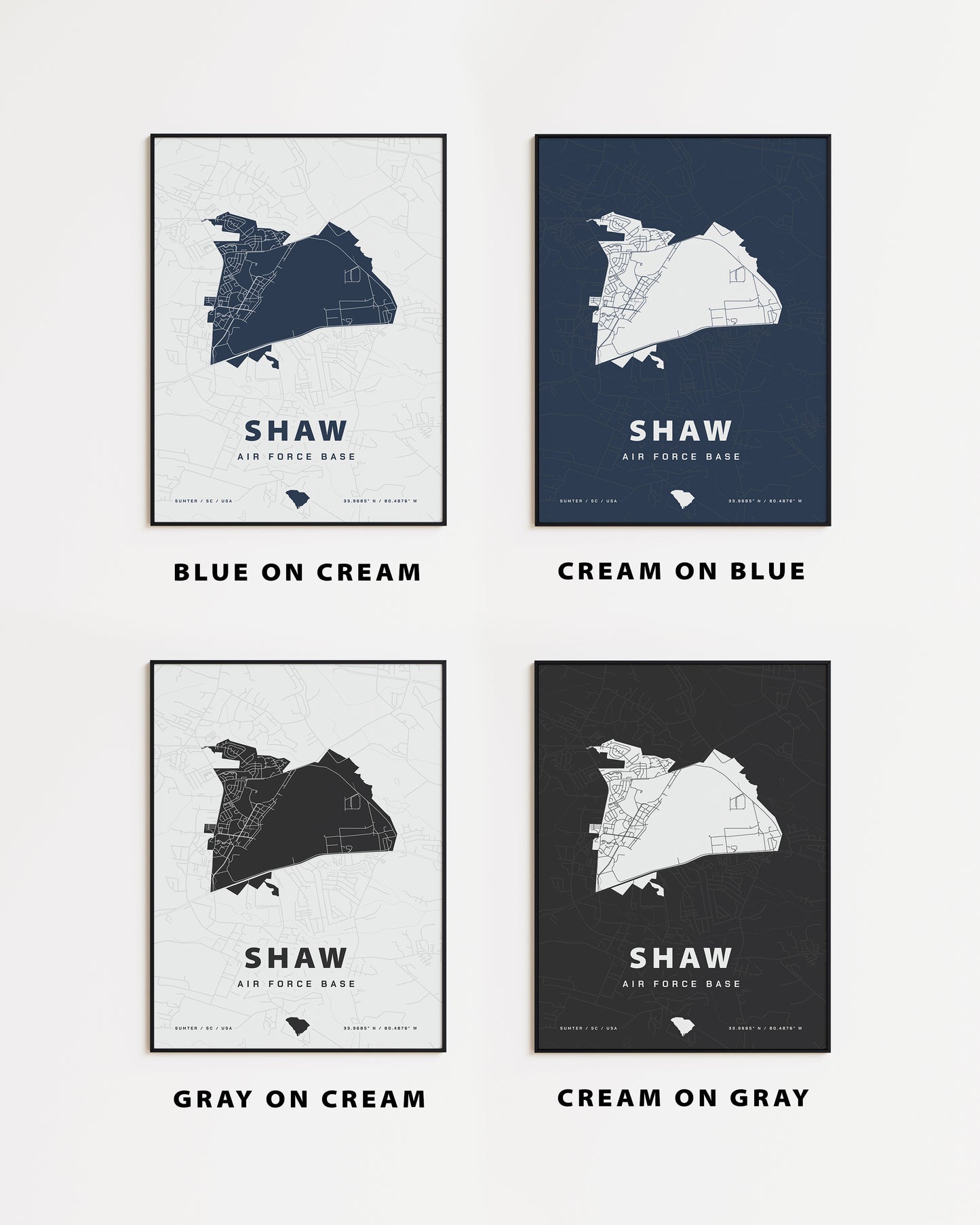 Shaw Air Force Base Map Print