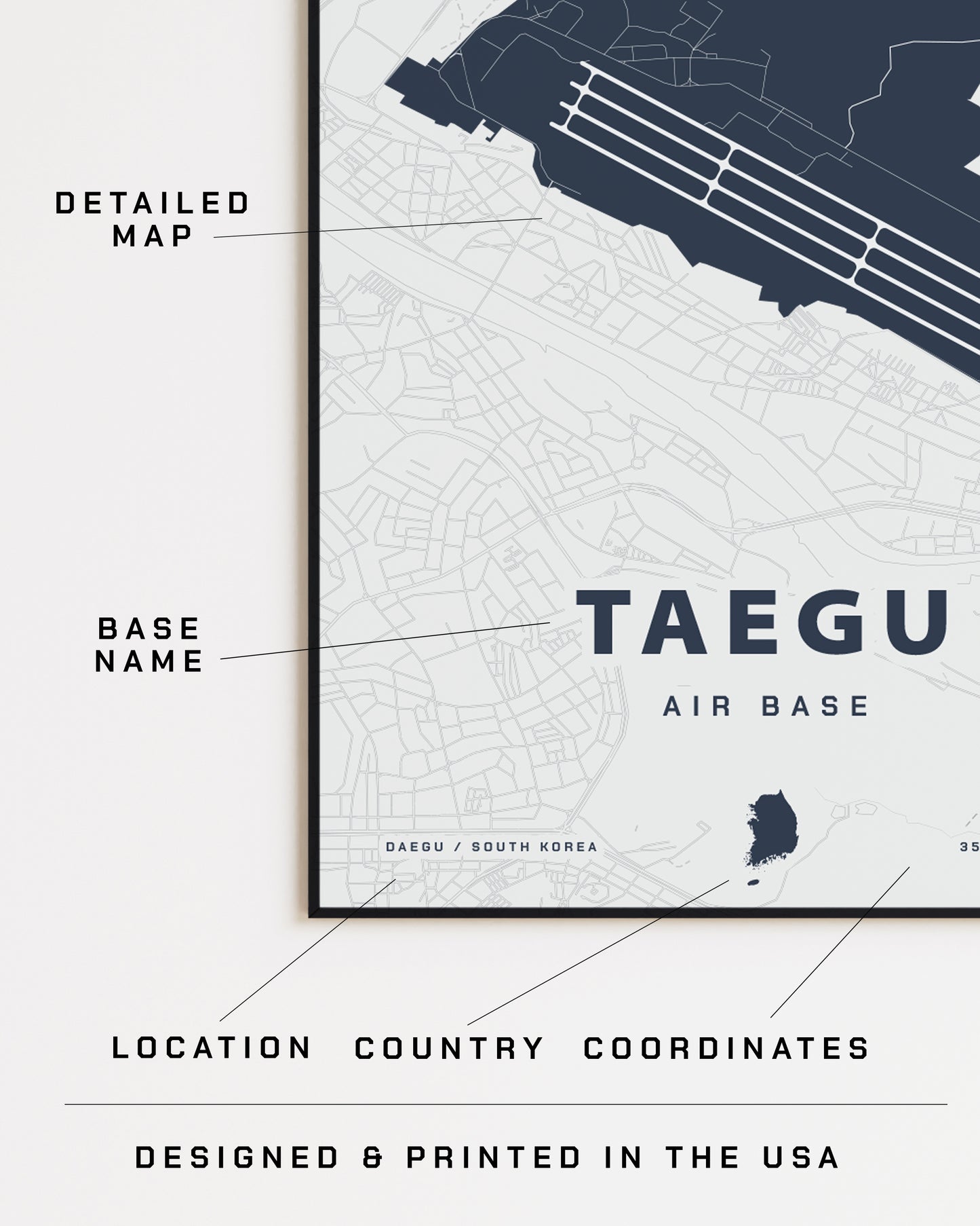 Taegu Air Base Map Print
