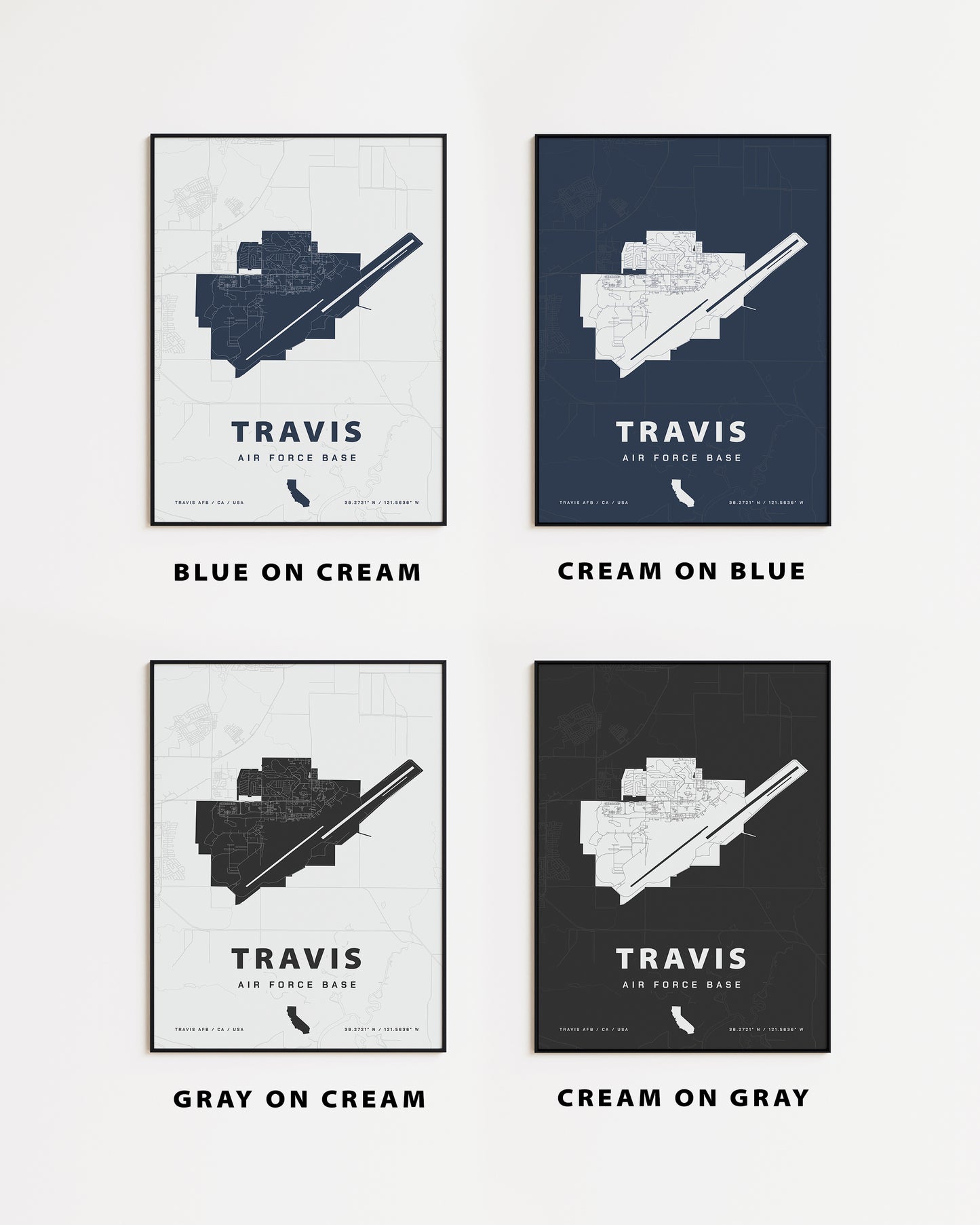 Travis Air Force Base Map Print