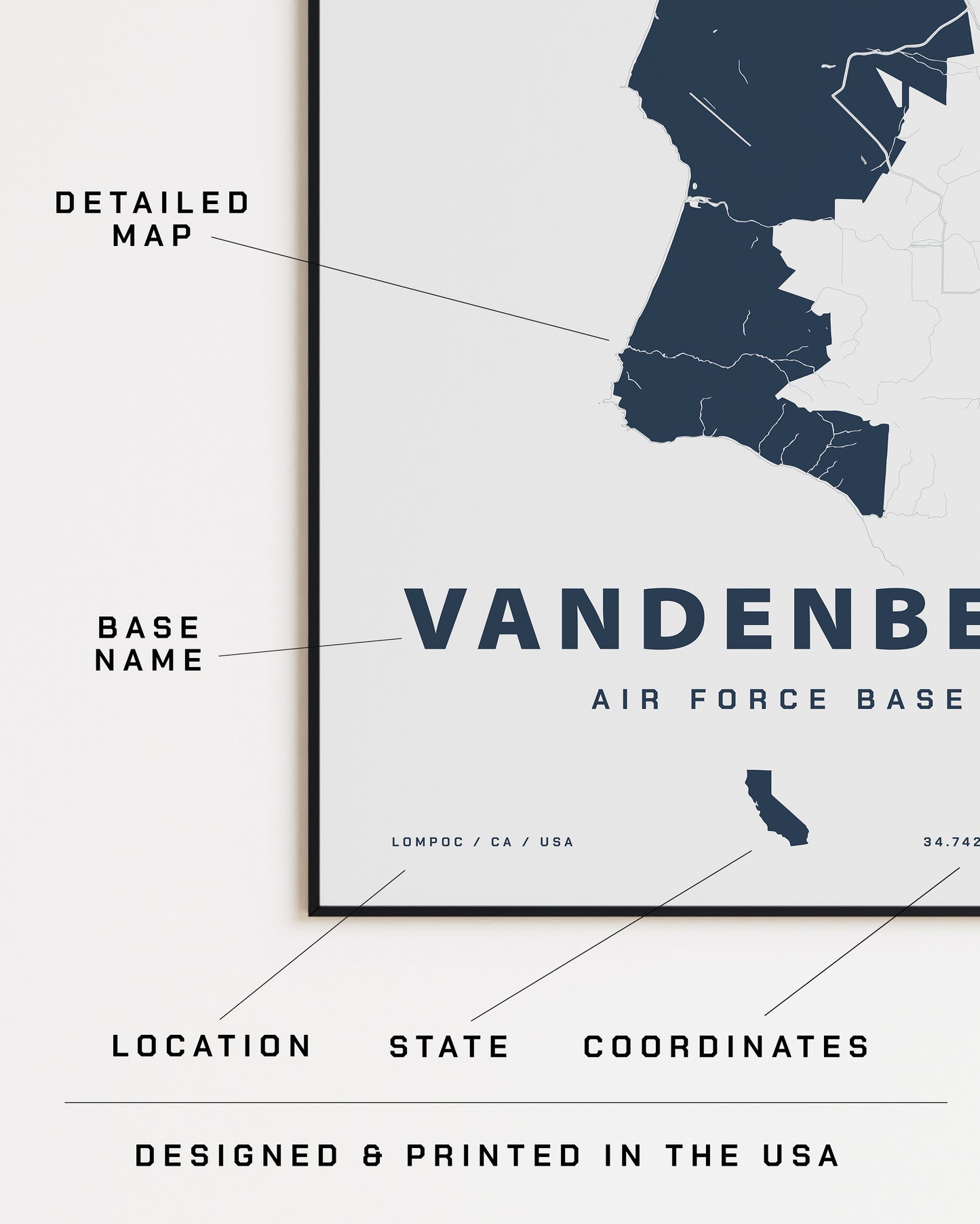 Vandenberg Air Force Base Map Print