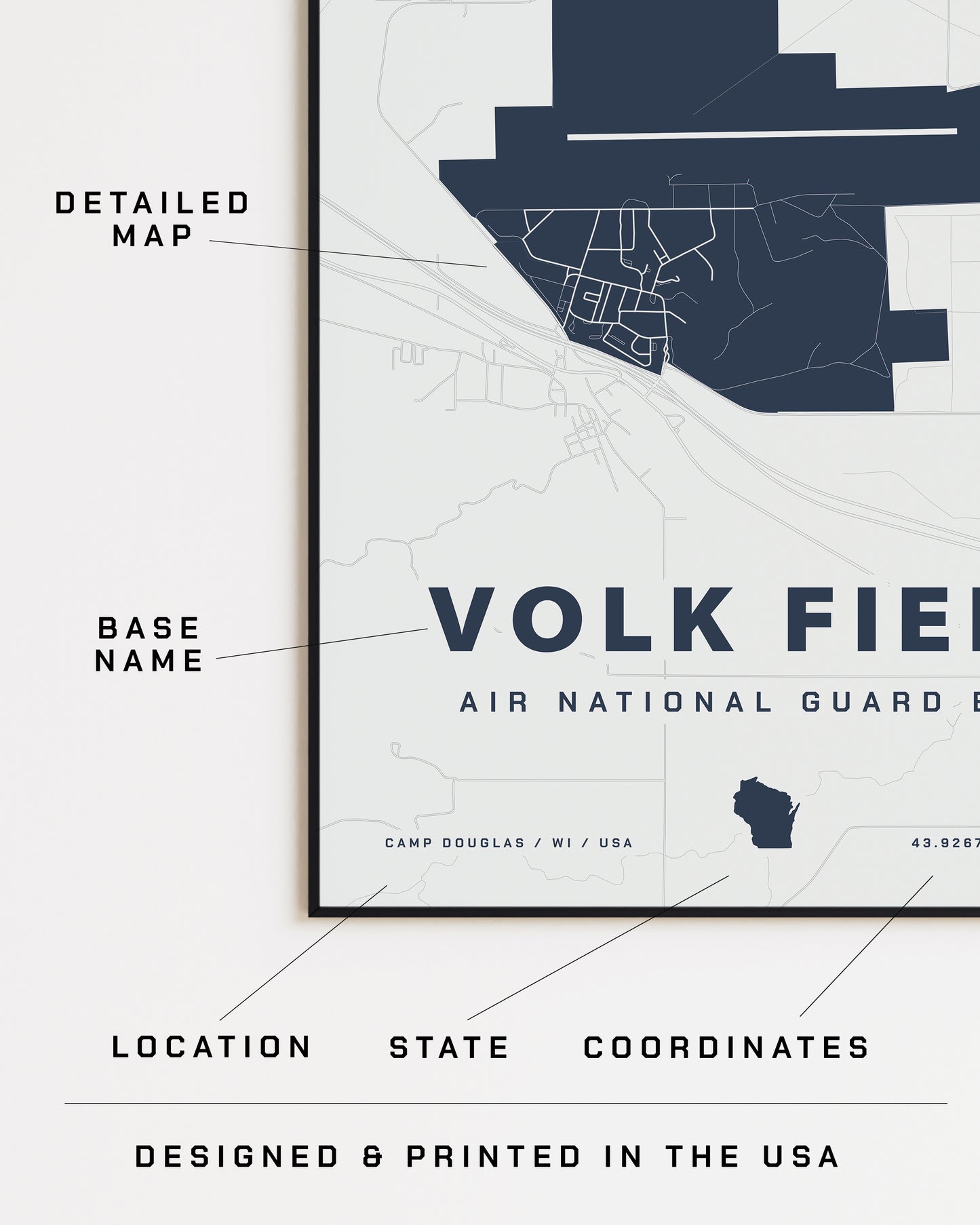 Volk Field Air National Guard Base Map Print