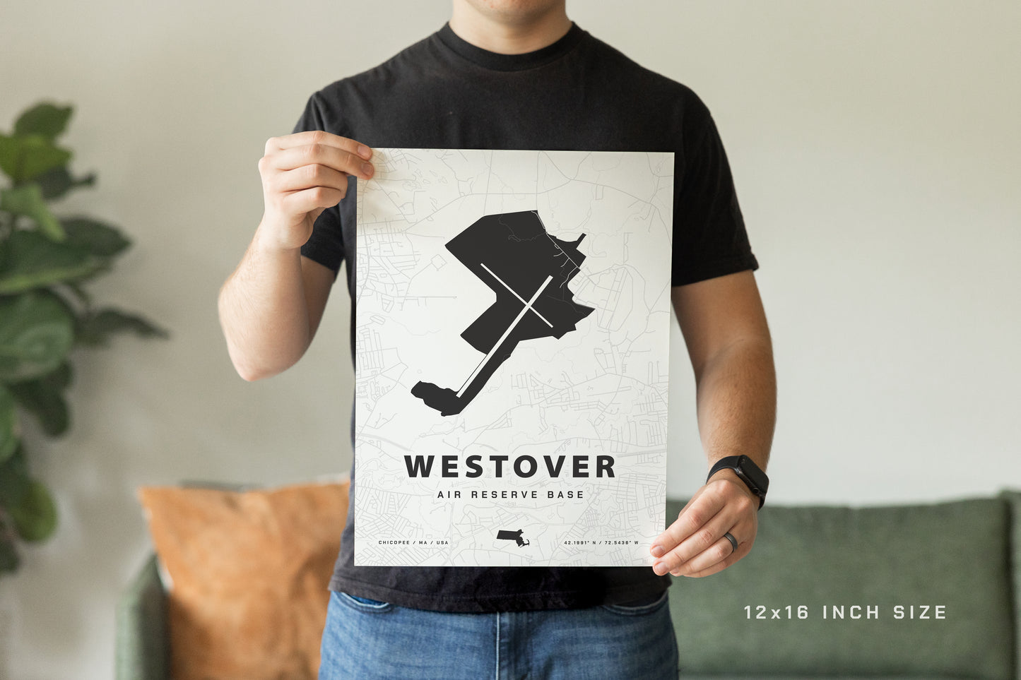 Westover Air Reserve Base Map Print