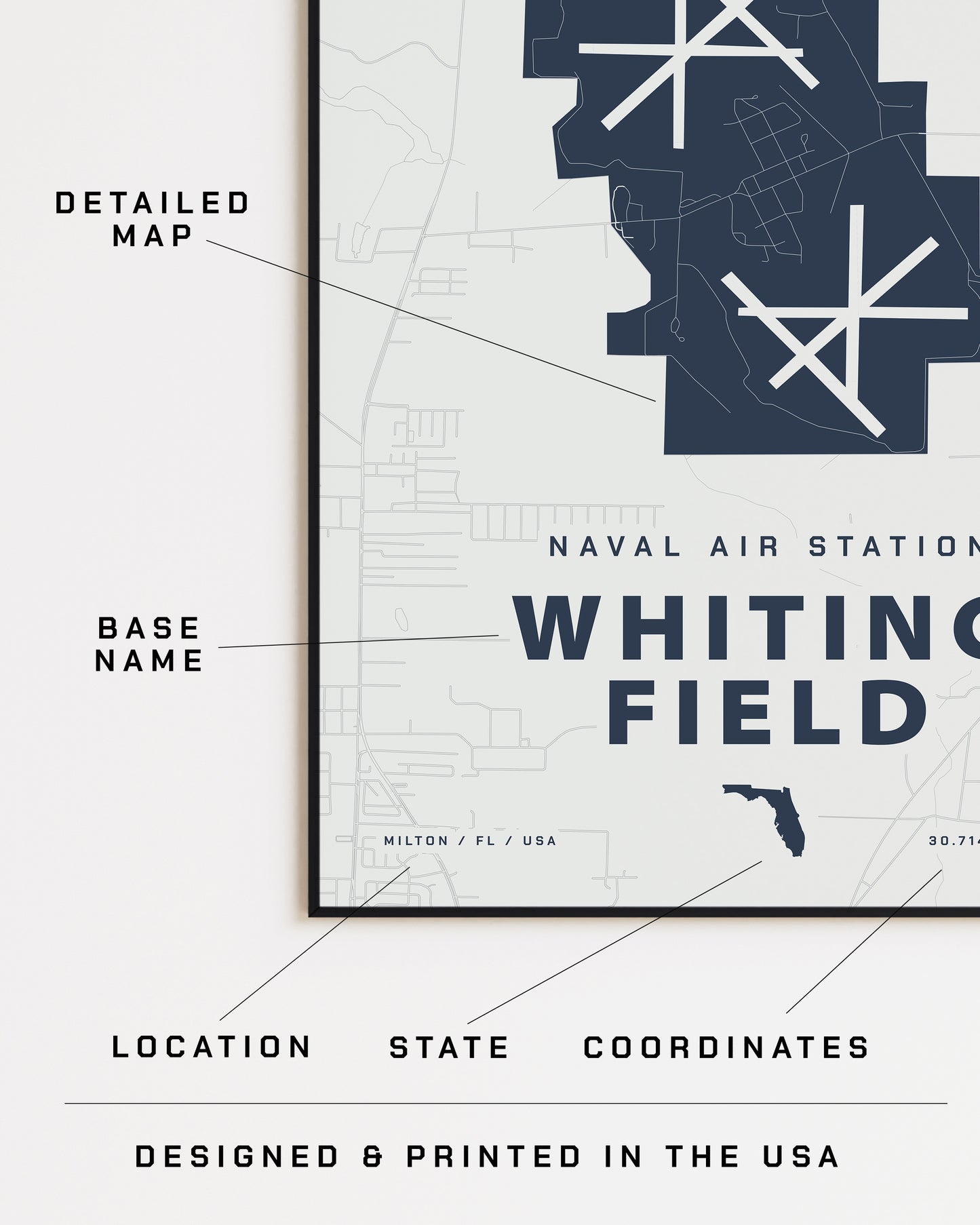 Naval Air Station Whiting Field Map Print