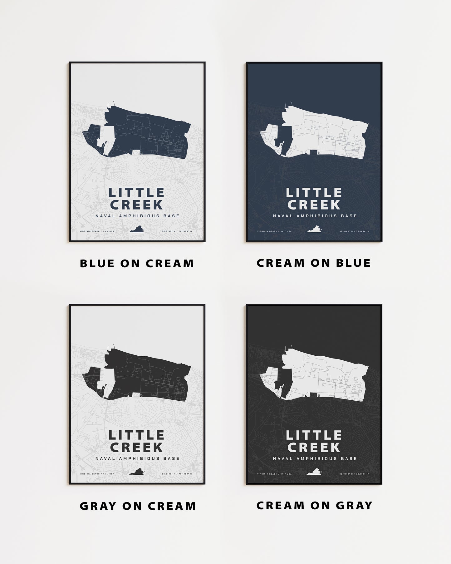 Little Creek Naval Amphibious Base Map Print