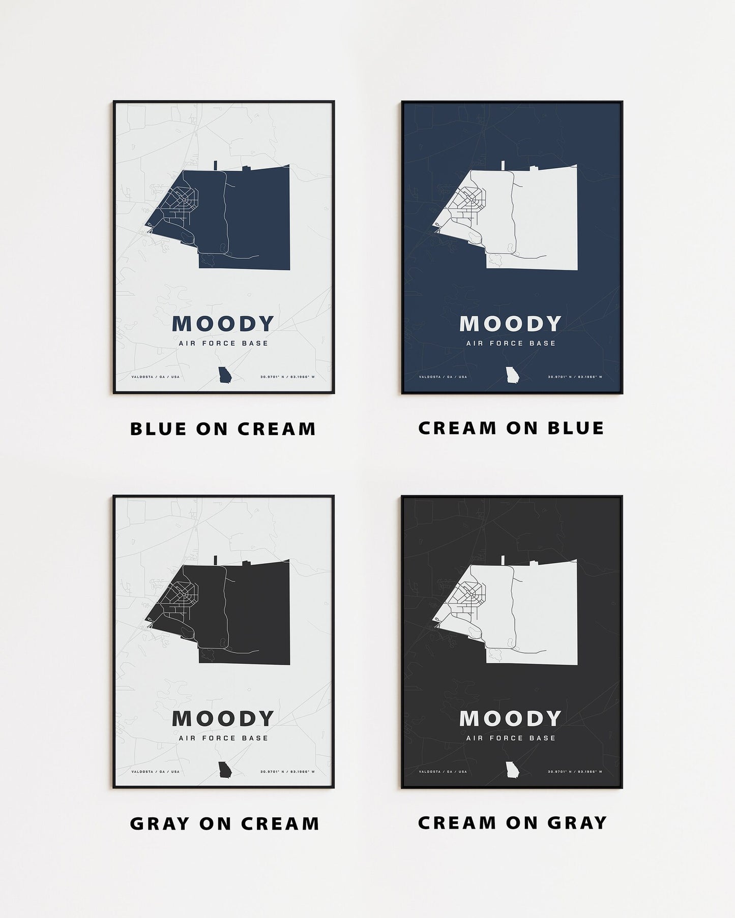 Moody Air Force Base Map Print