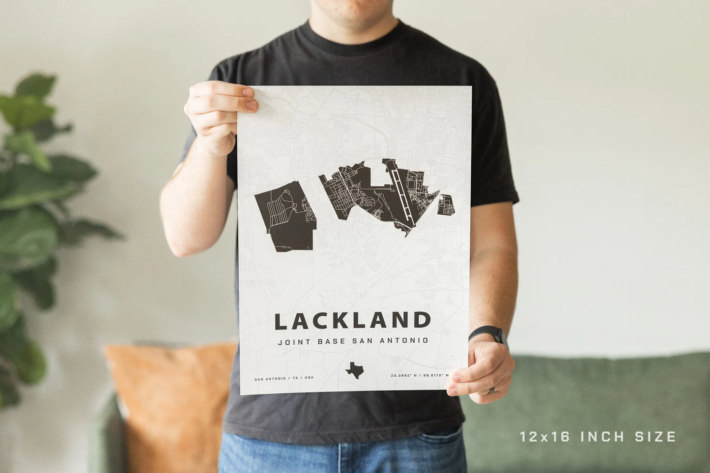Lackland Joint Base Map Print