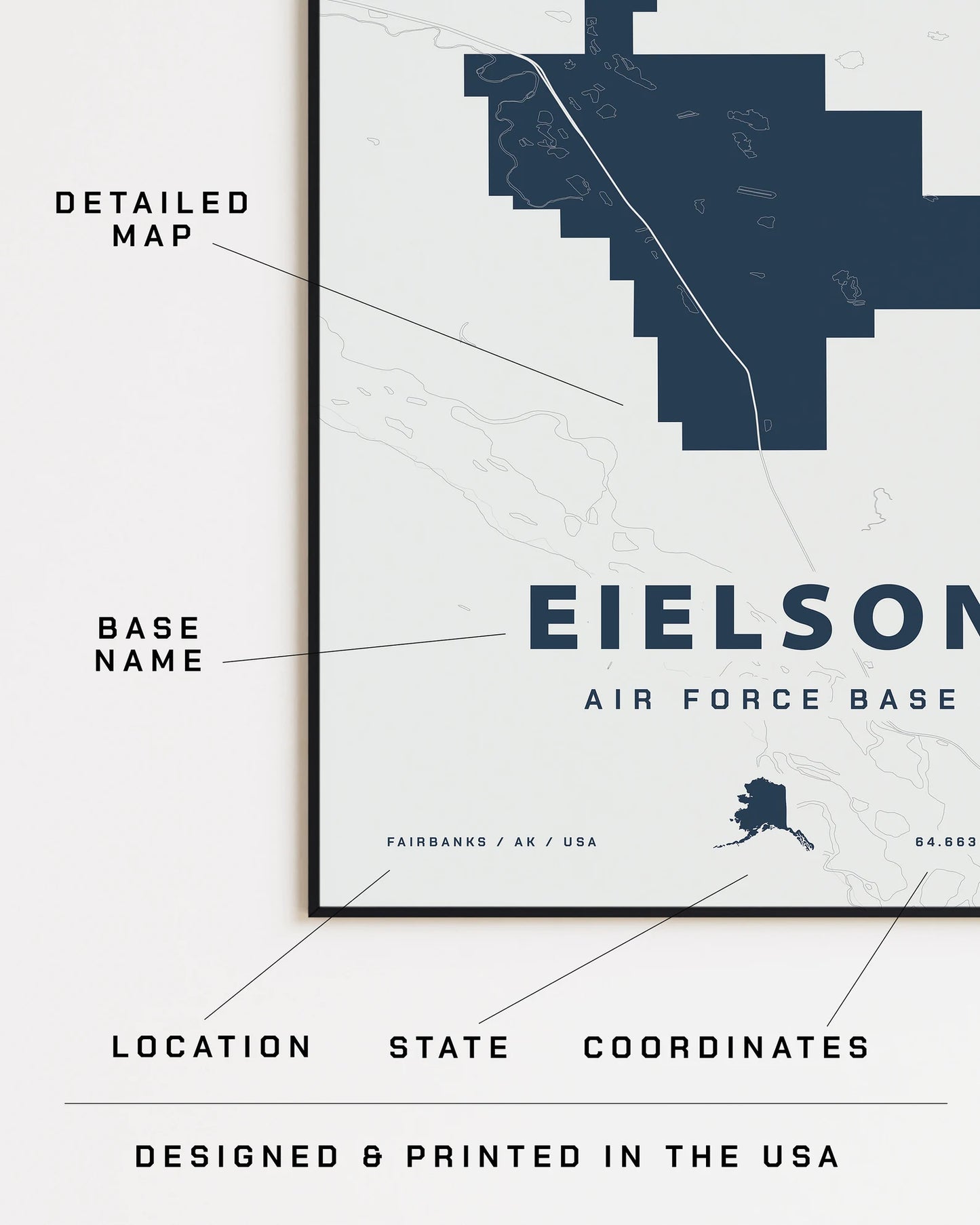 Eielson Air Force Base Map Print