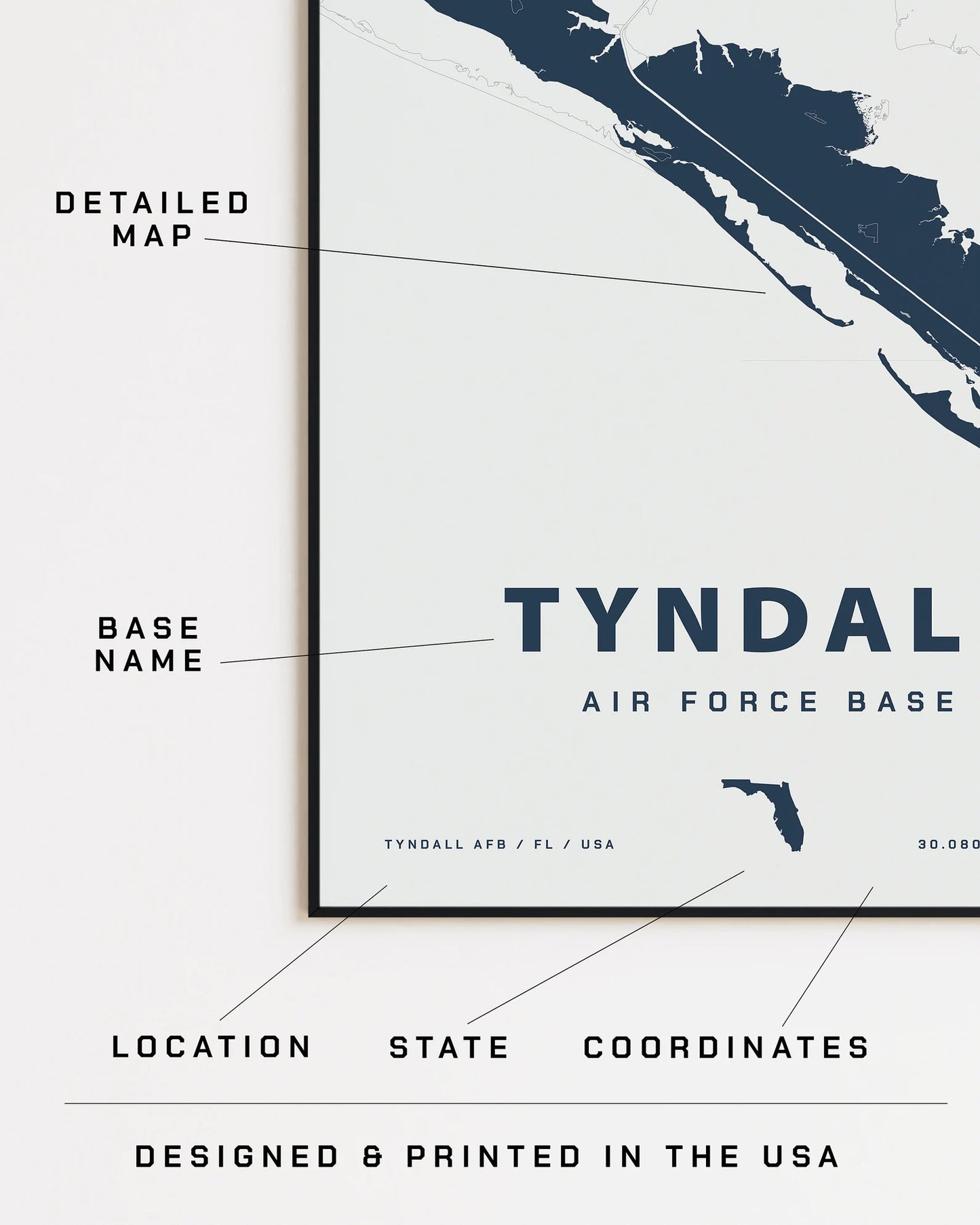 Tyndall Air Force Base Map Print