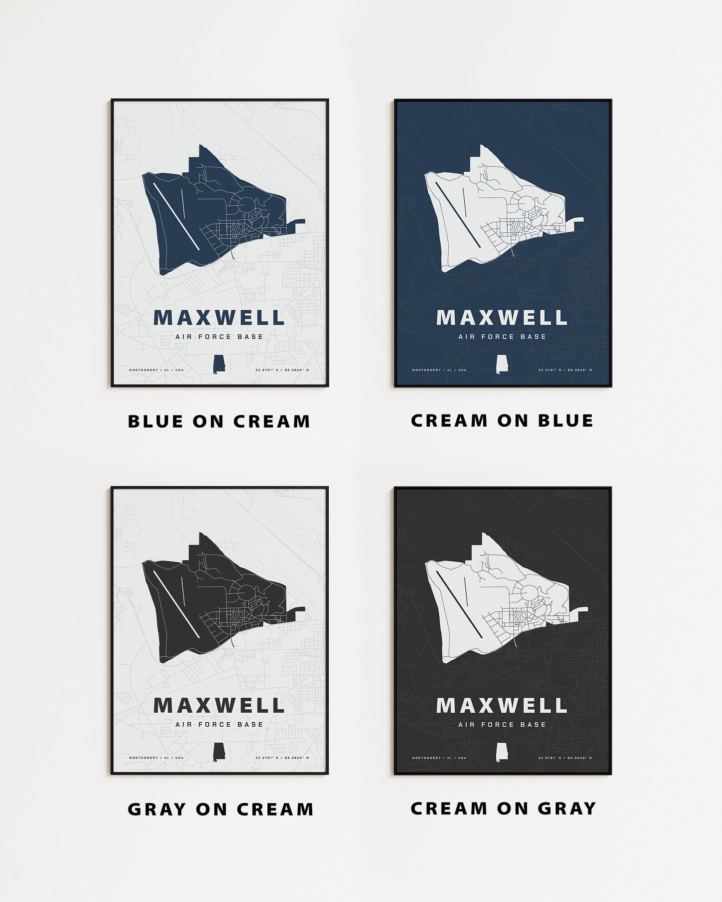 Maxwell Air Force Base Map Print
