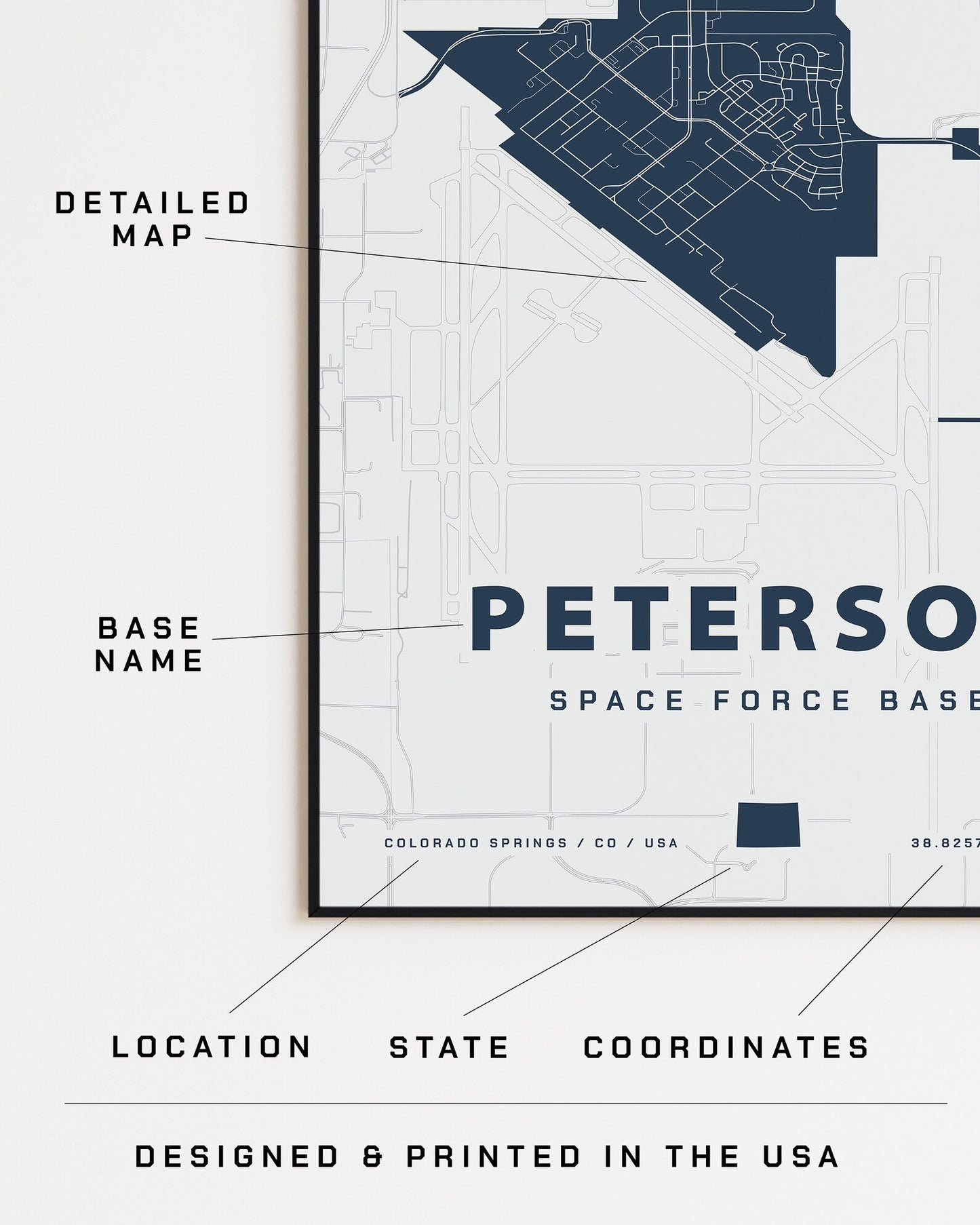 Peterson Space Force Base Map Print
