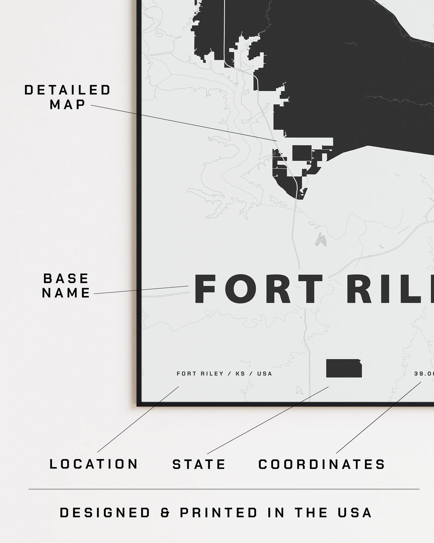 Fort Riley Map Print