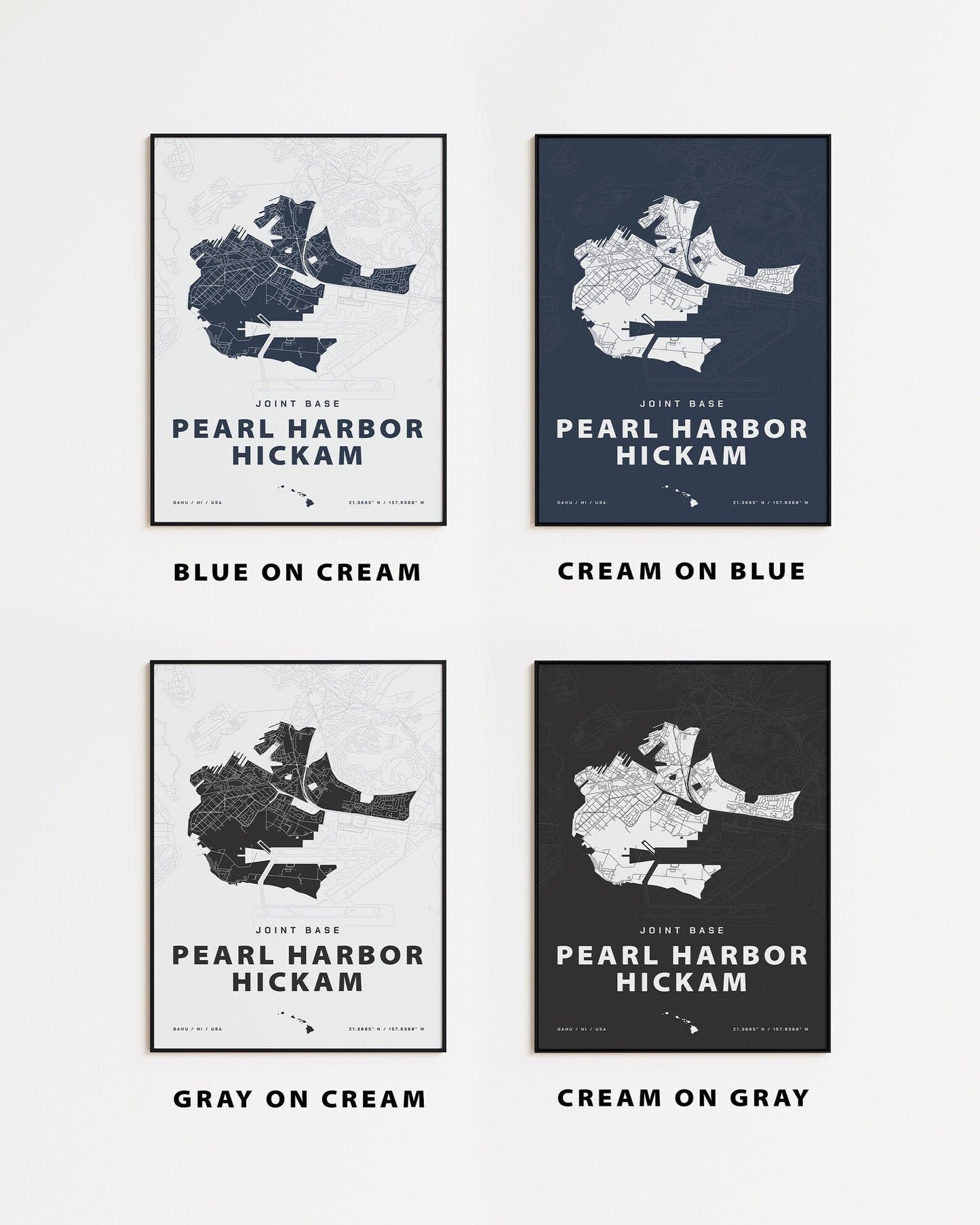 Joint Base Pearl Harbor-Hickam Map Print