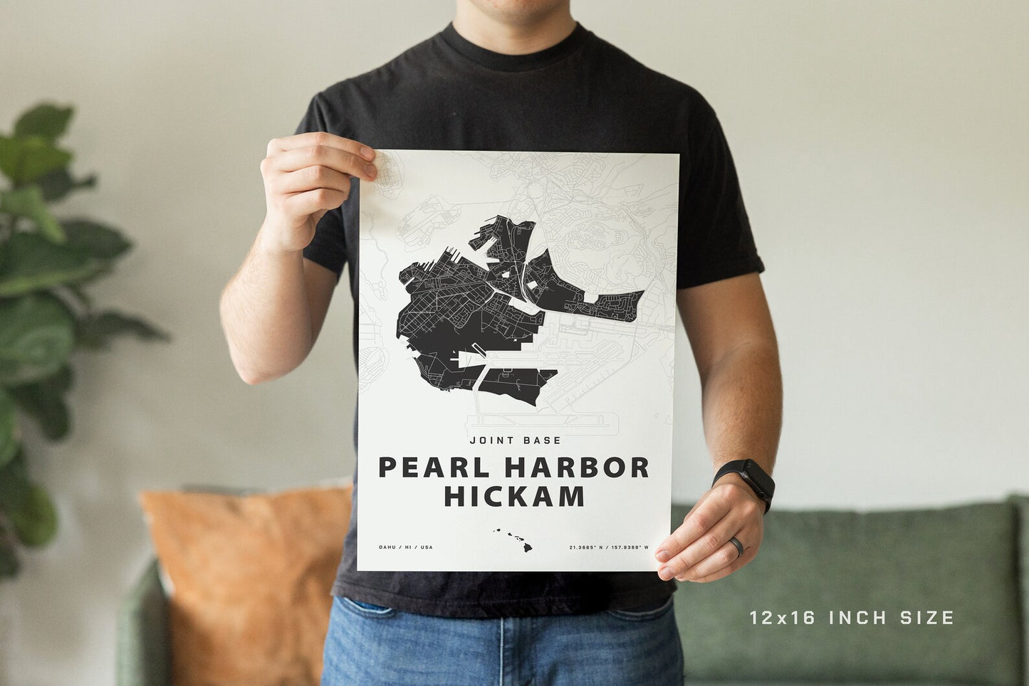Joint Base Pearl Harbor-Hickam Map Print