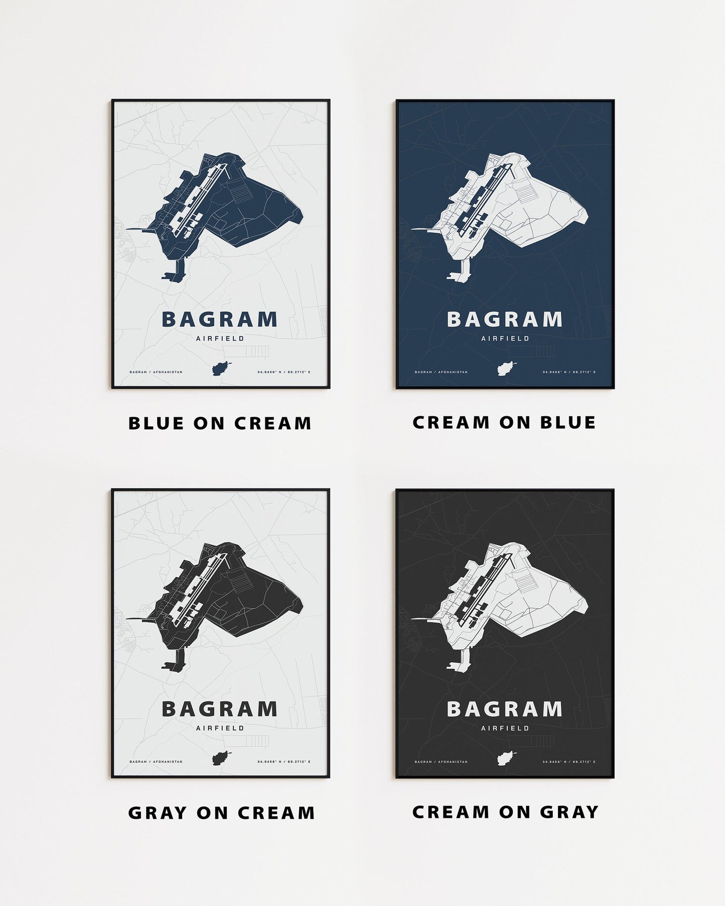 Bagram Air Base Map Print