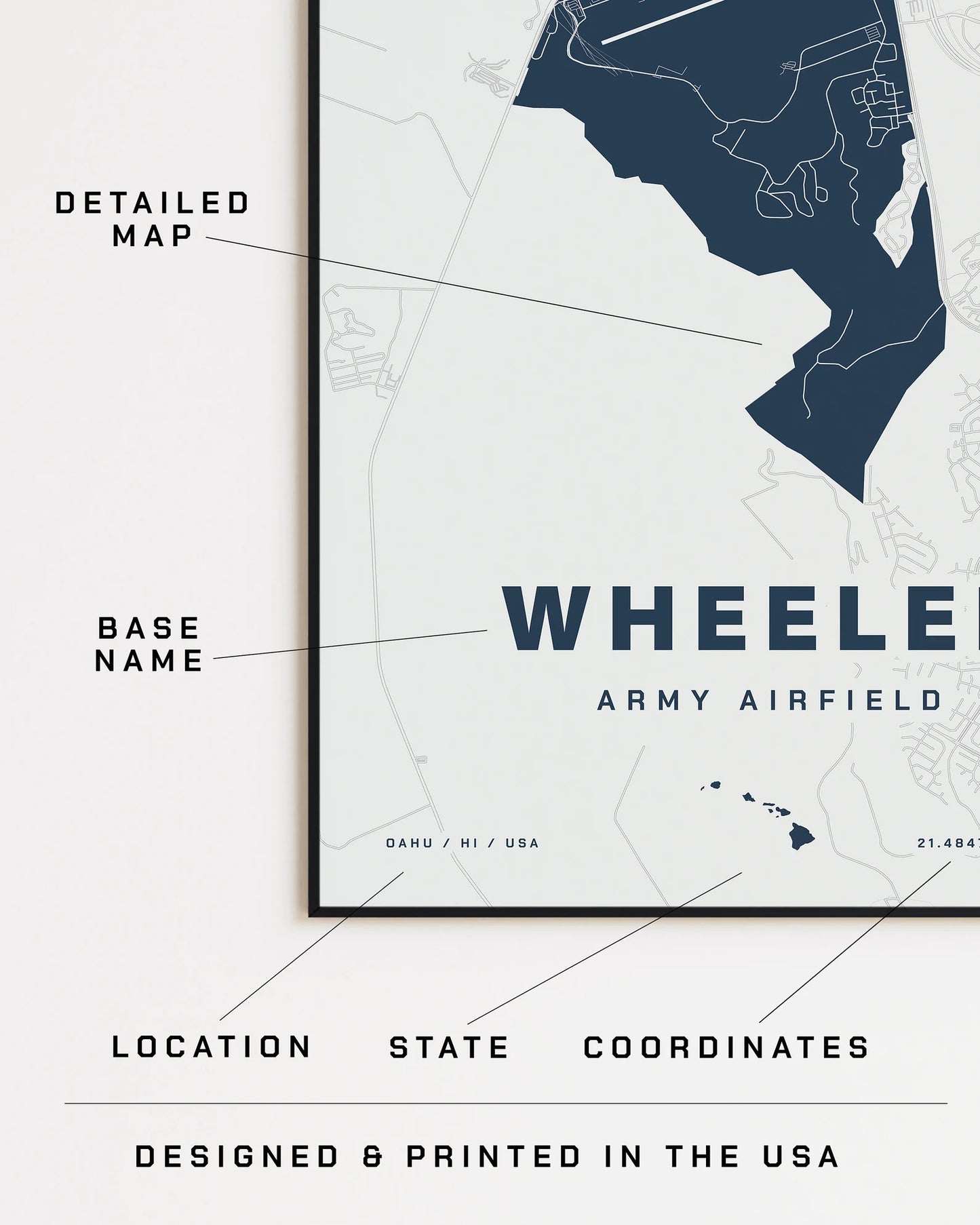 Wheeler Army Airfield Map Print