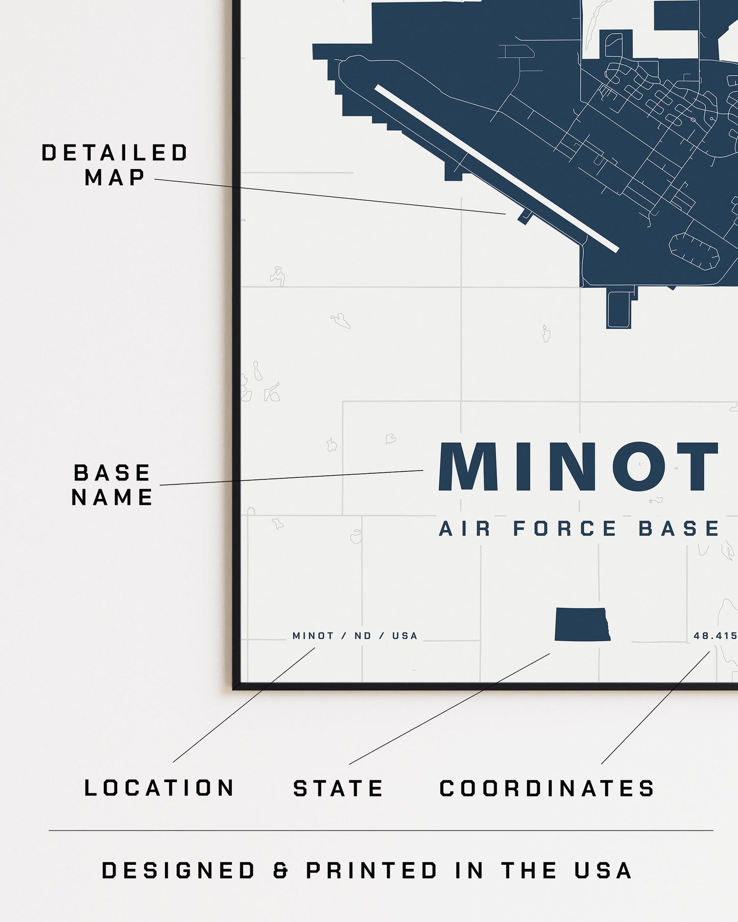 Minot Air Force Base Map Print