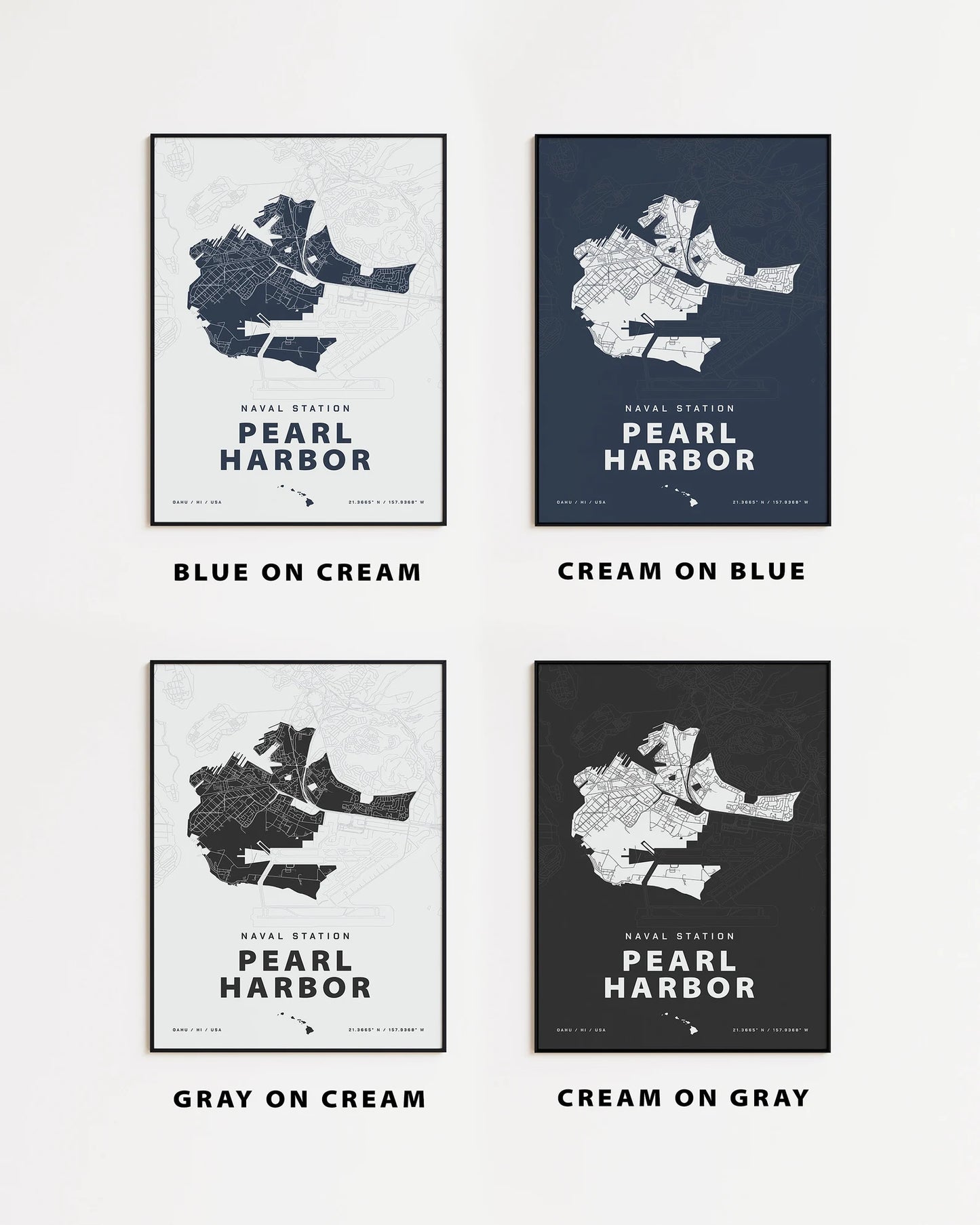 Naval Station Pearl Harbor Map Print
