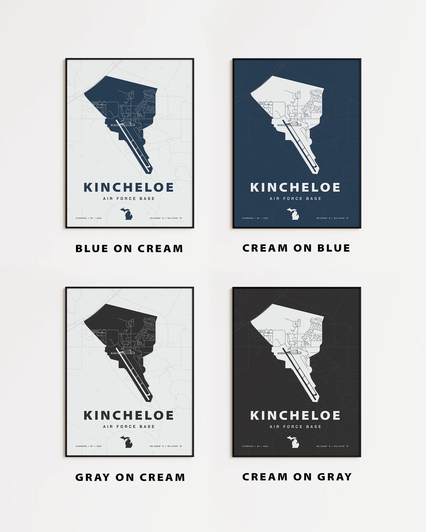 Kincheloe Air Force Base Map Print