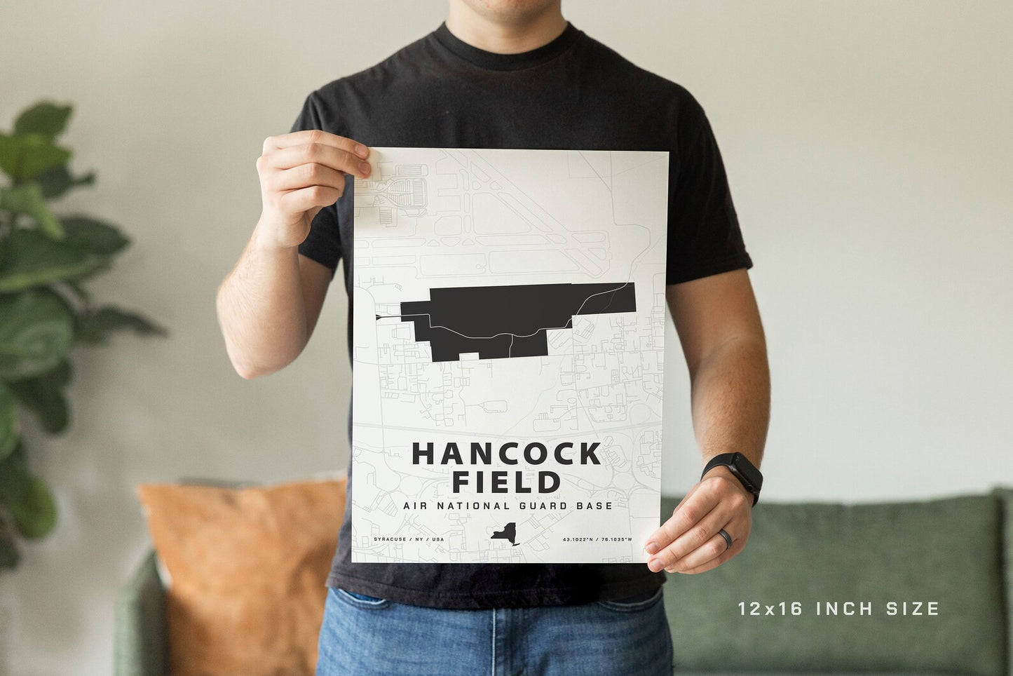 Hancock Field Air National Guard Base Map Print