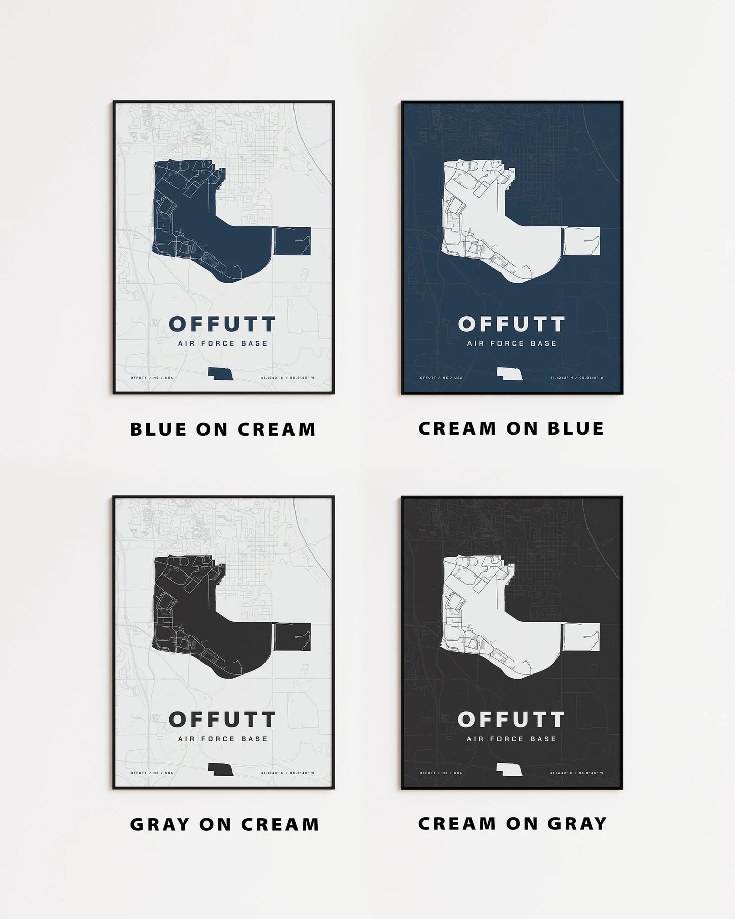 Offutt Air Force Base Map Print