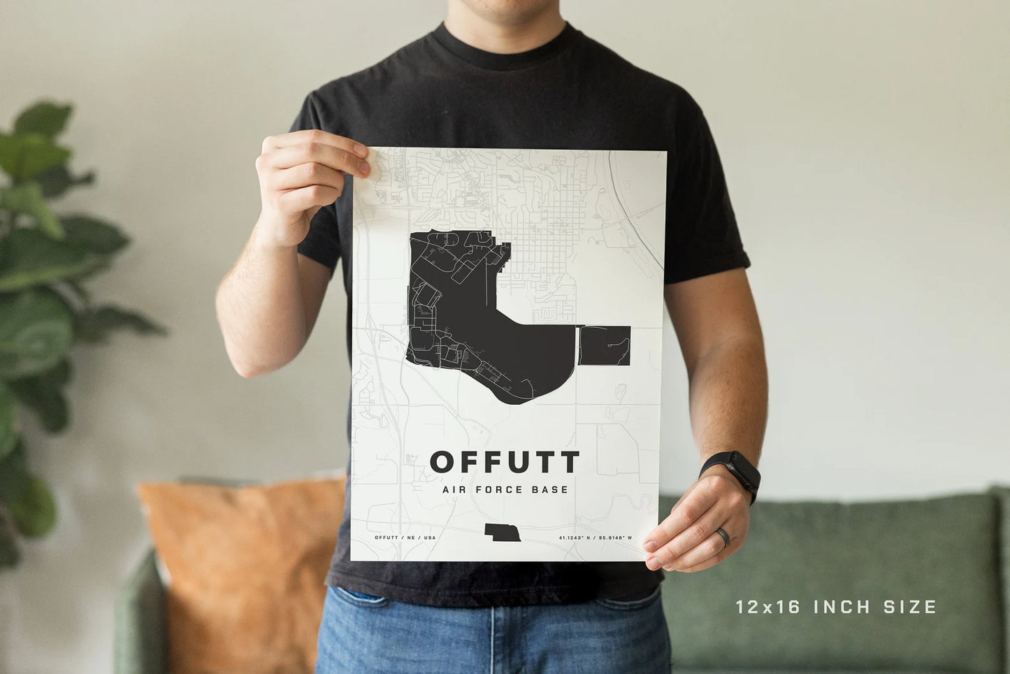Offutt Air Force Base Map Print
