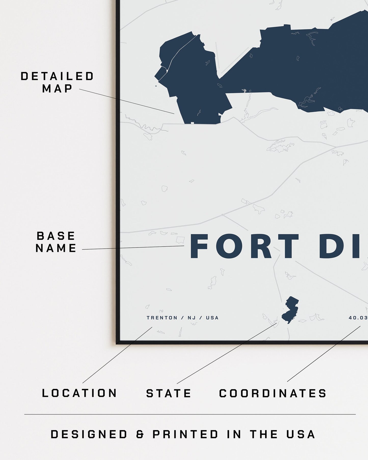Fort Dix Map Print