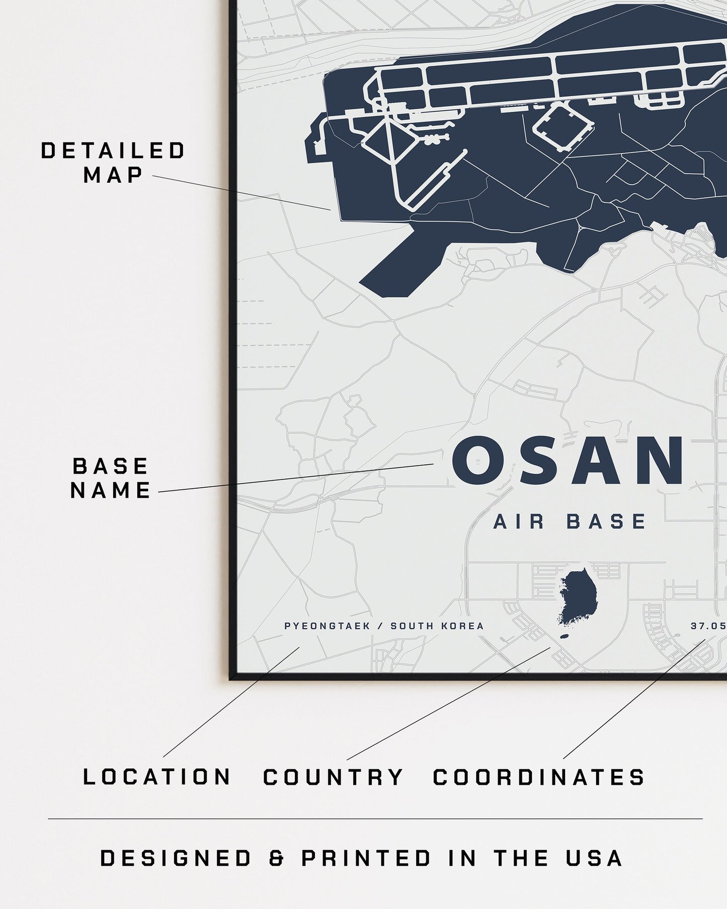 Osan Air Base Map Print