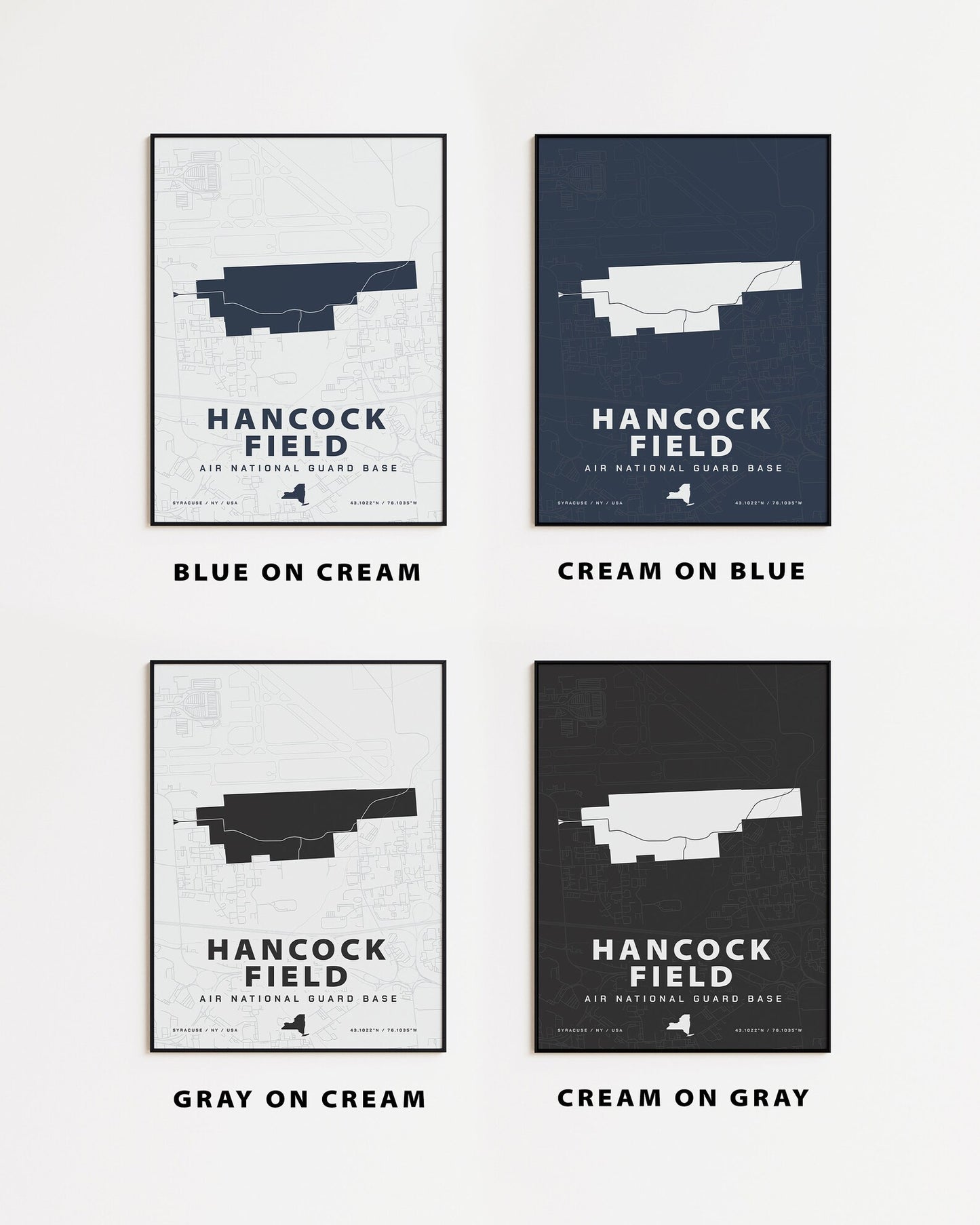 Hancock Field Air National Guard Base Map Print