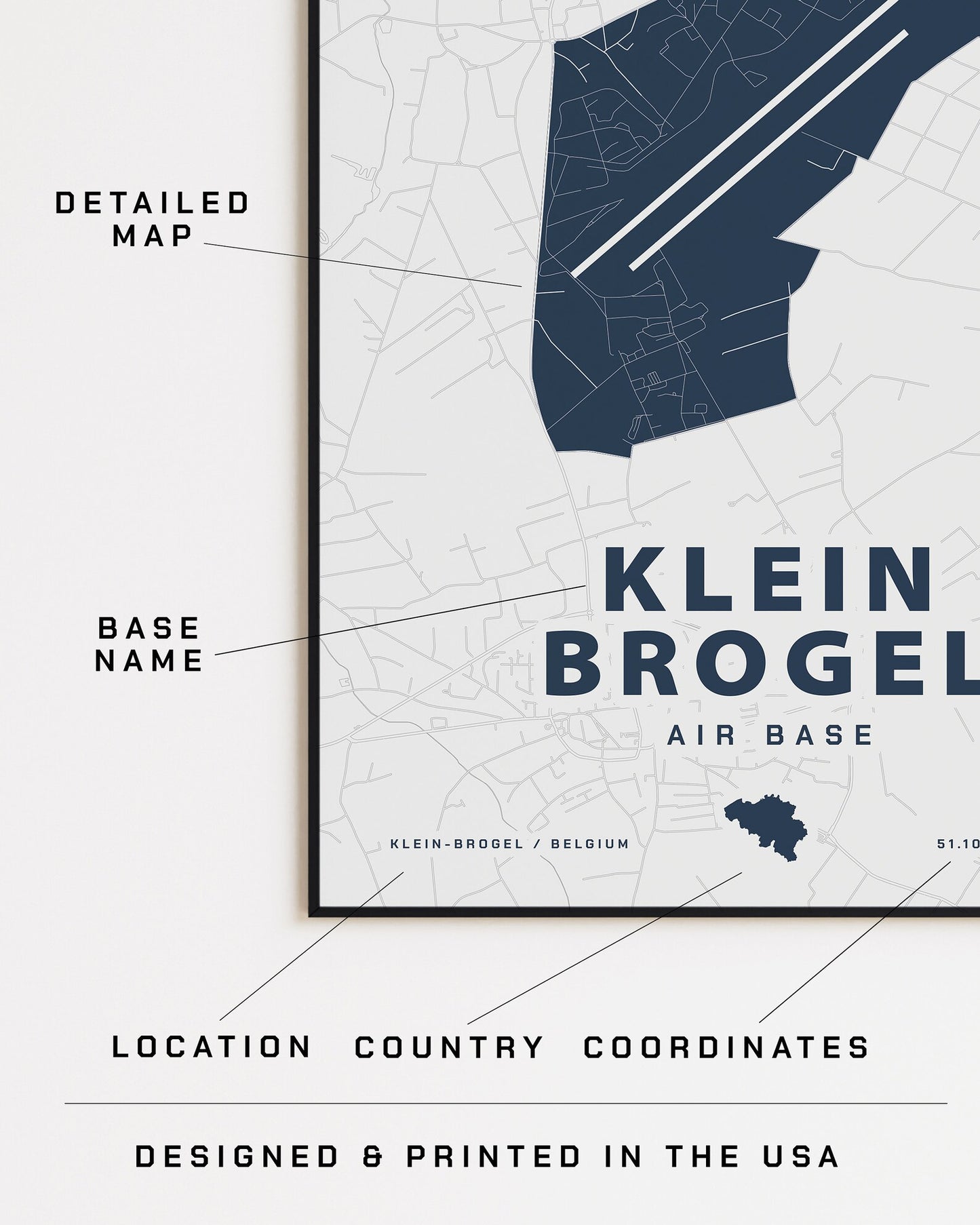 Klein-Brogel Air Base Map Print