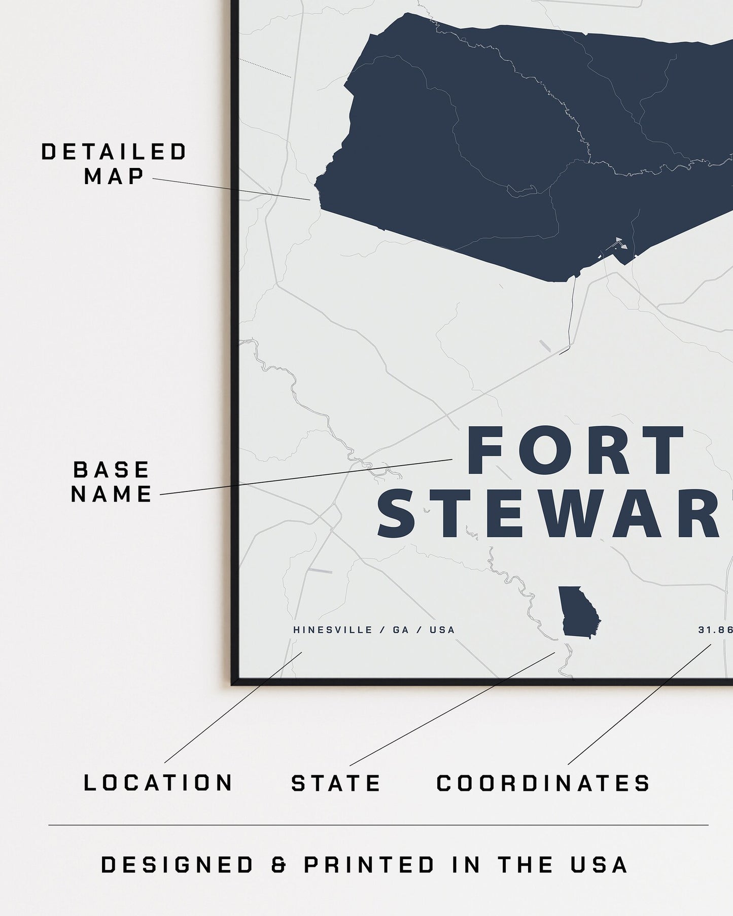 Fort Stewart Map Print