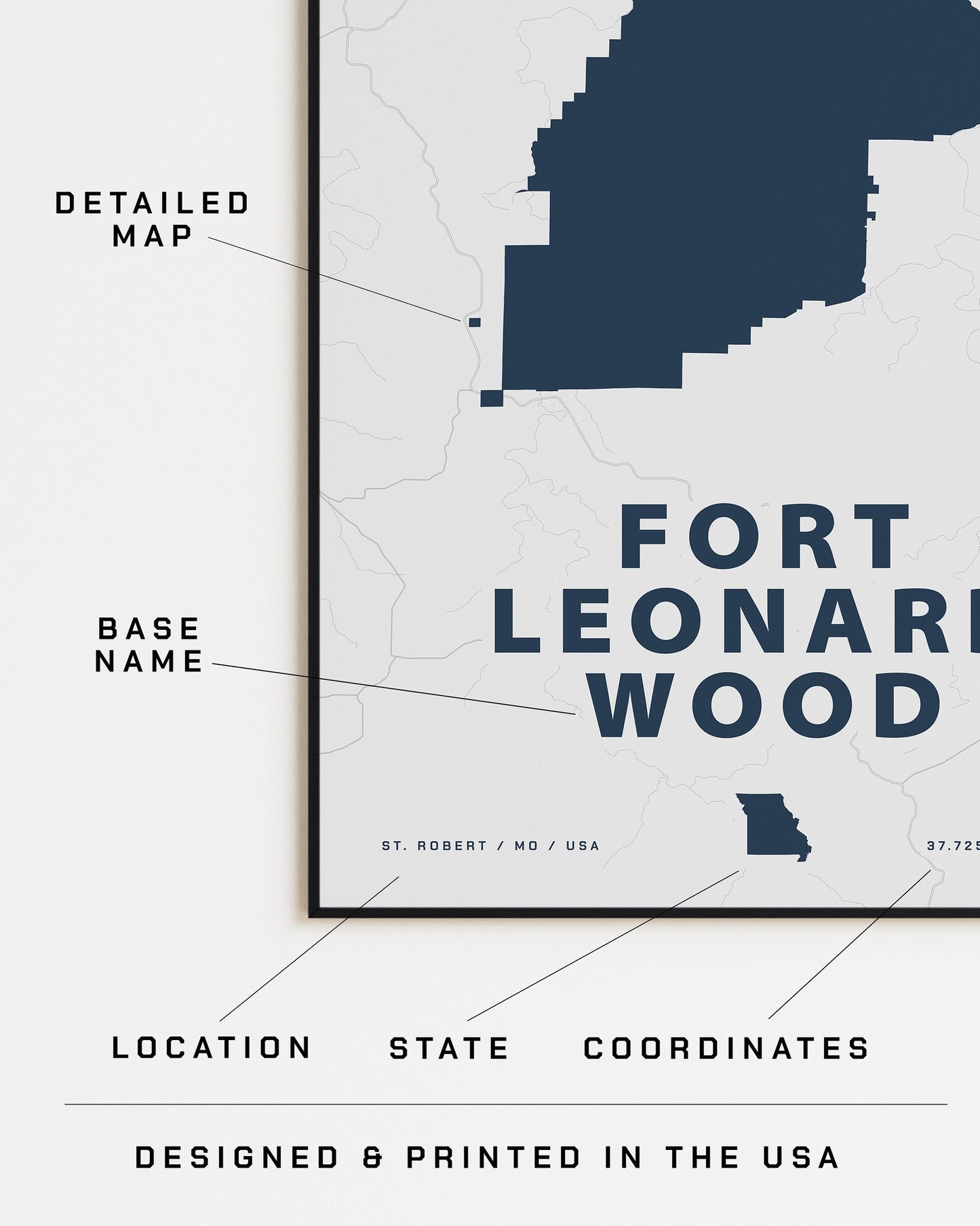 Fort Leonard Wood Map Print