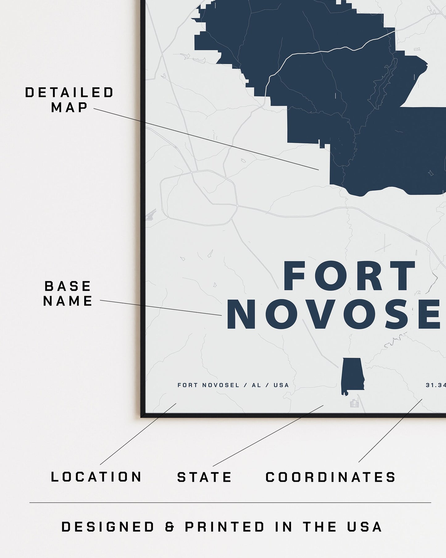 Fort Novosel Map Print