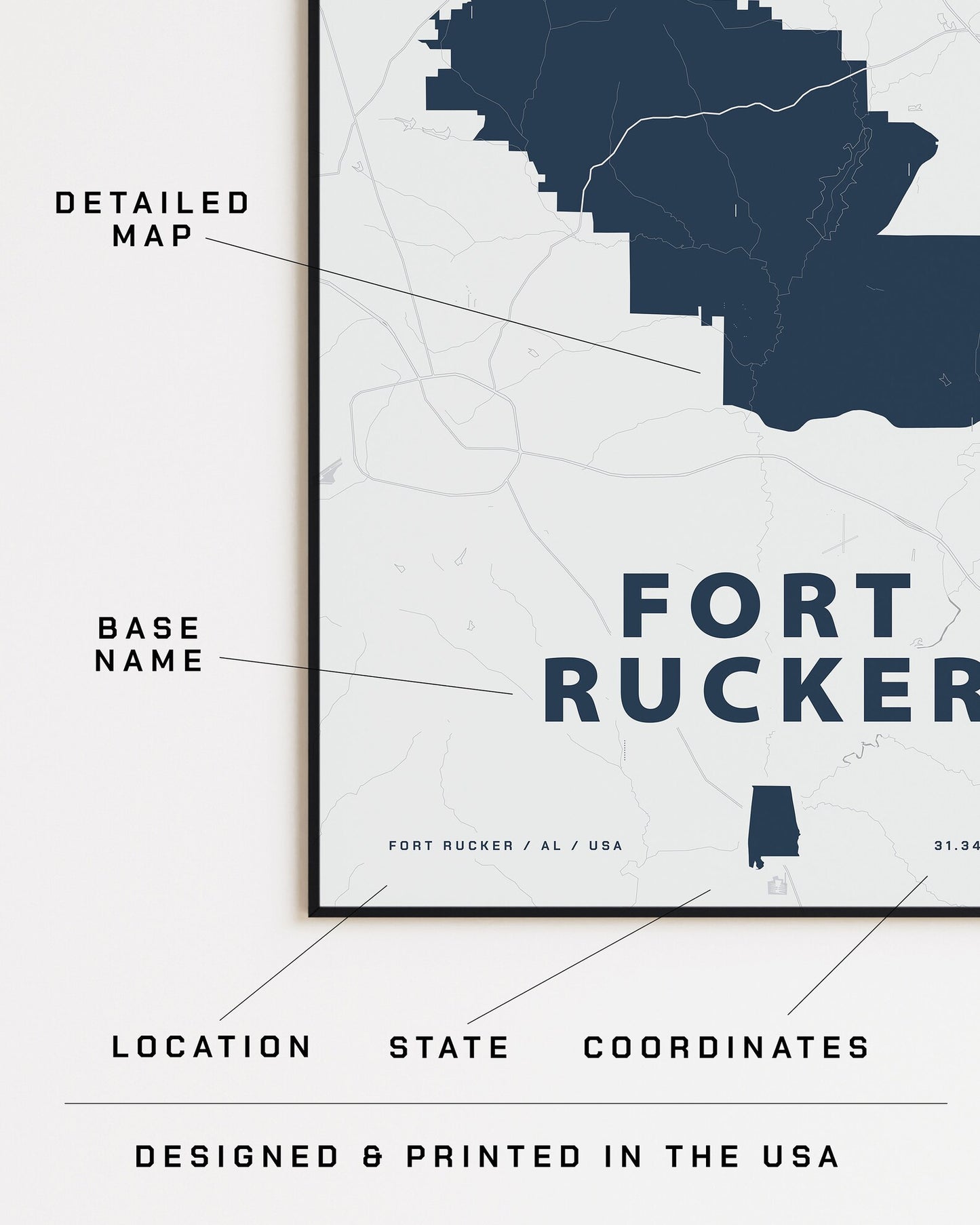 Fort Rucker Map Print