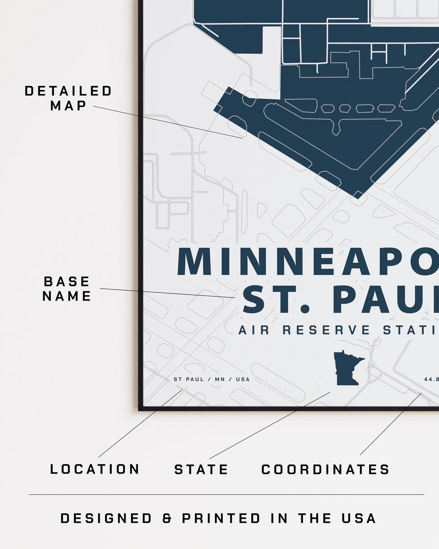 Minneapolis St. Paul Air Reserve Station Map Print