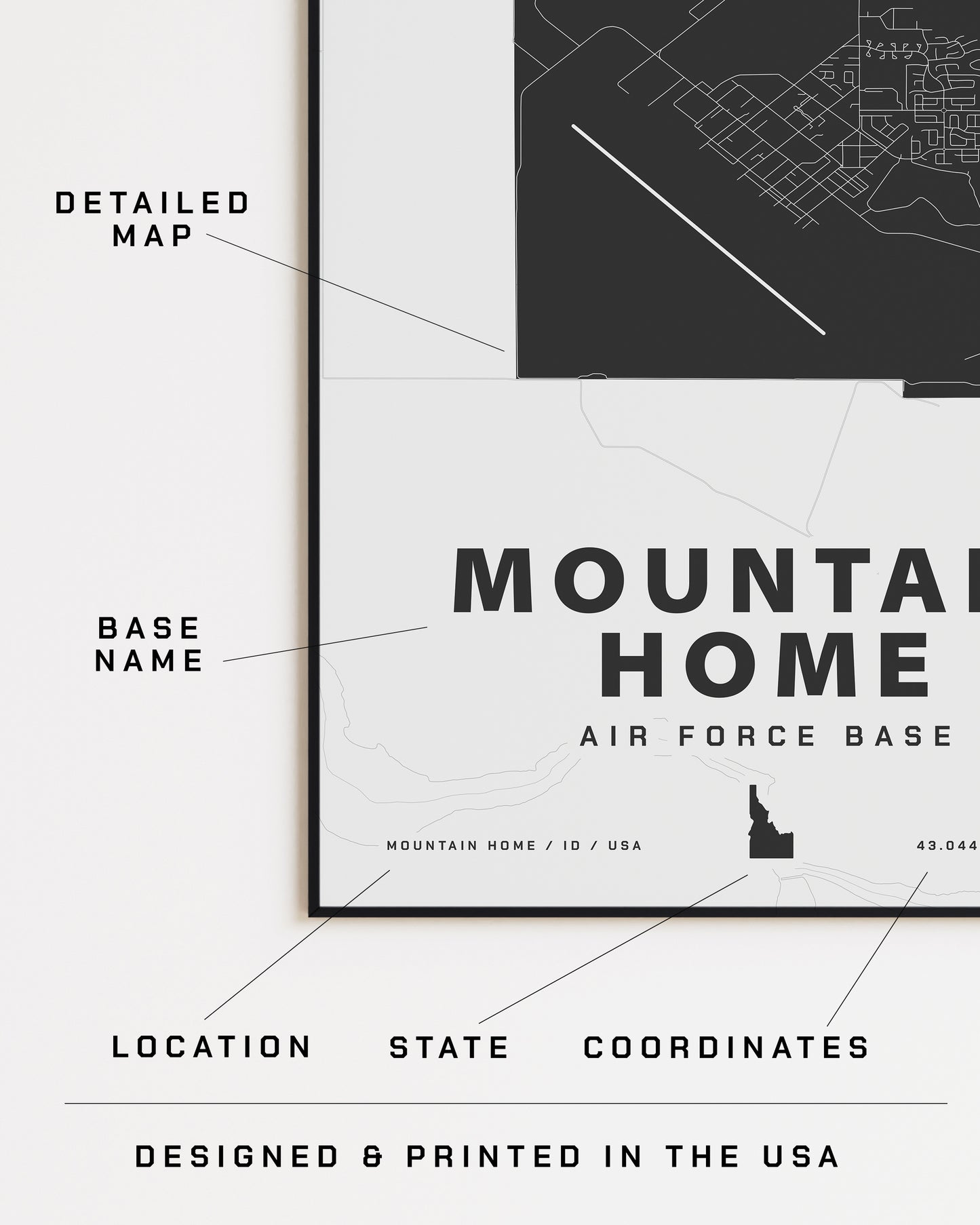 Mountain Home Air Force Base Map Print