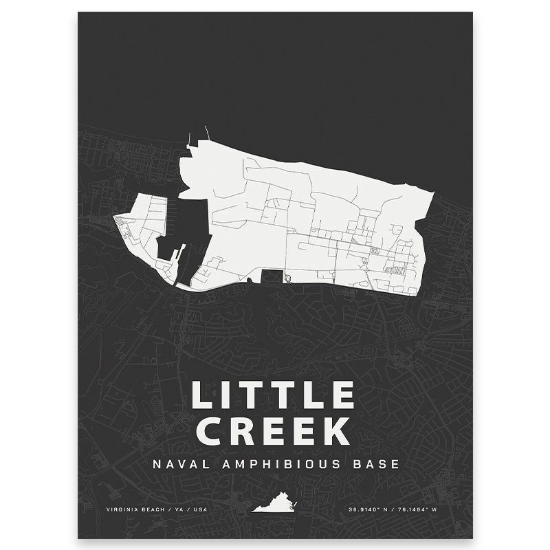 Little Creek Naval Amphibious Base Map Print