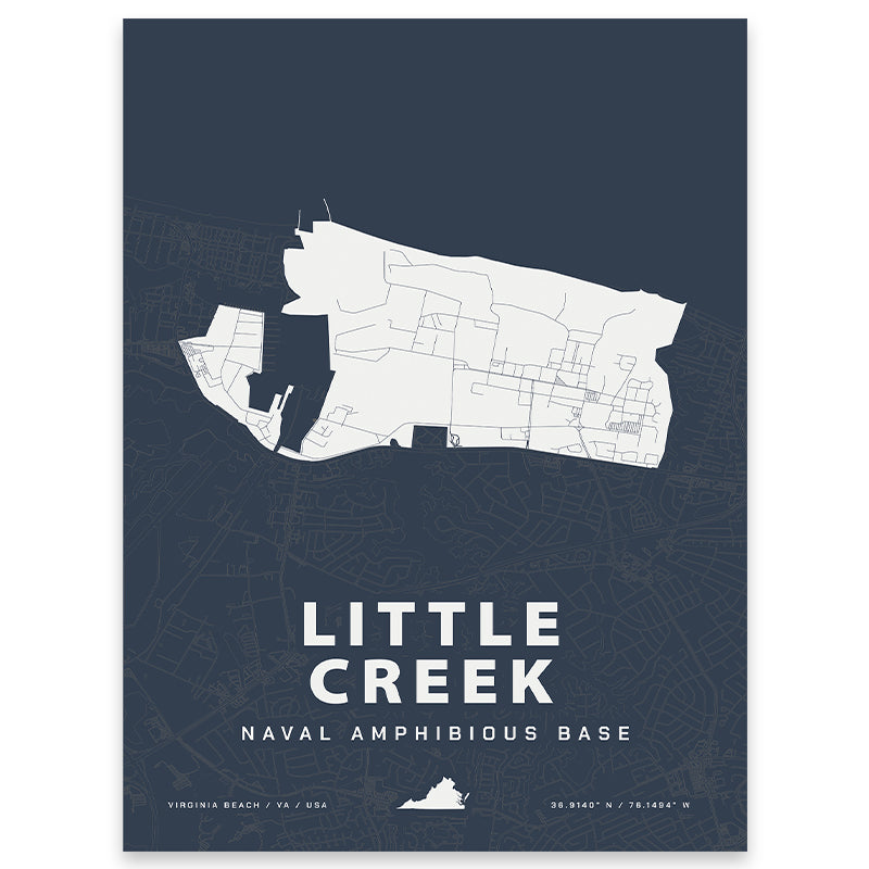 Little Creek Naval Amphibious Base Map Print