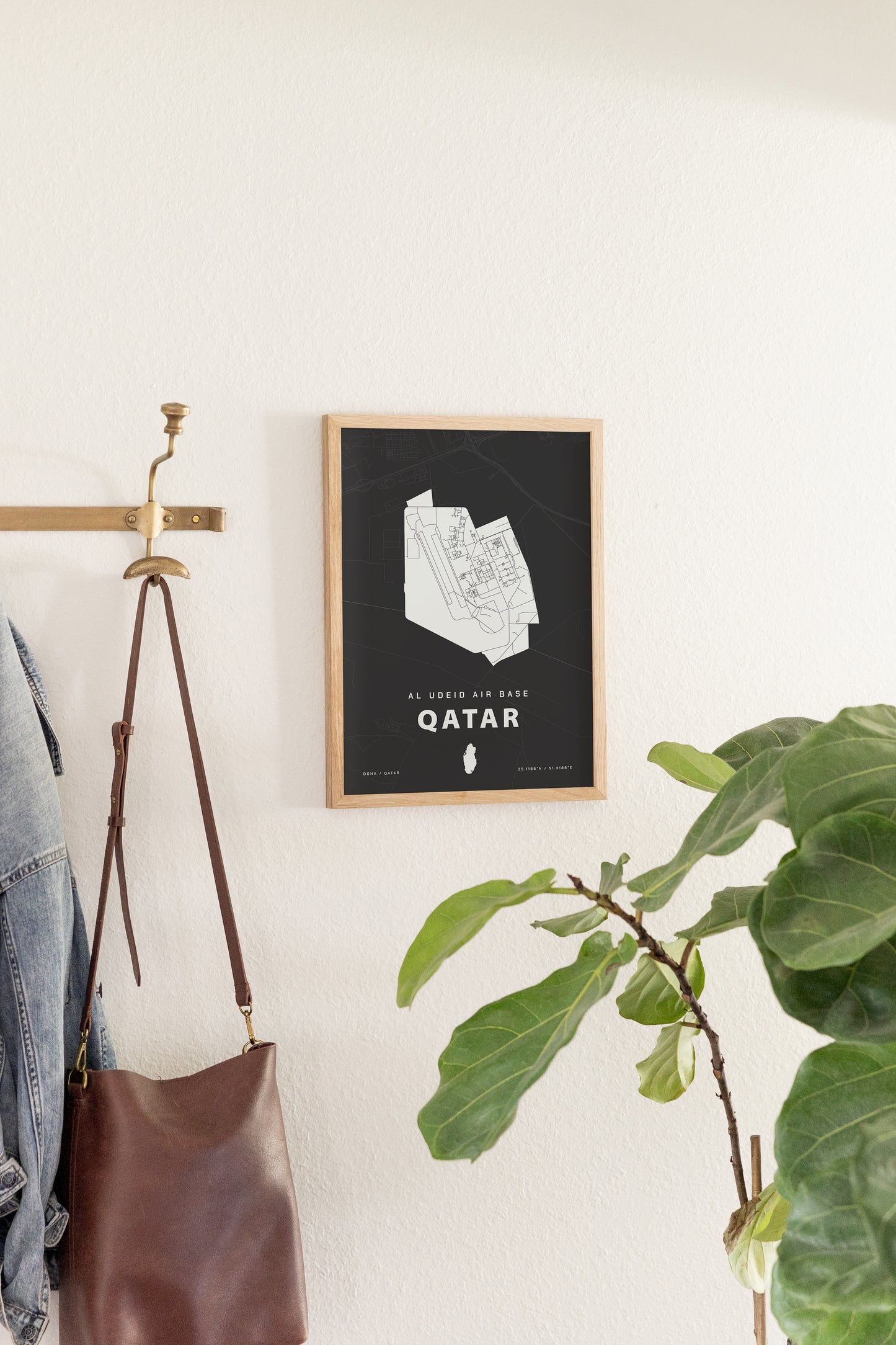 Al Udeid Air Base Qatar Map Print
